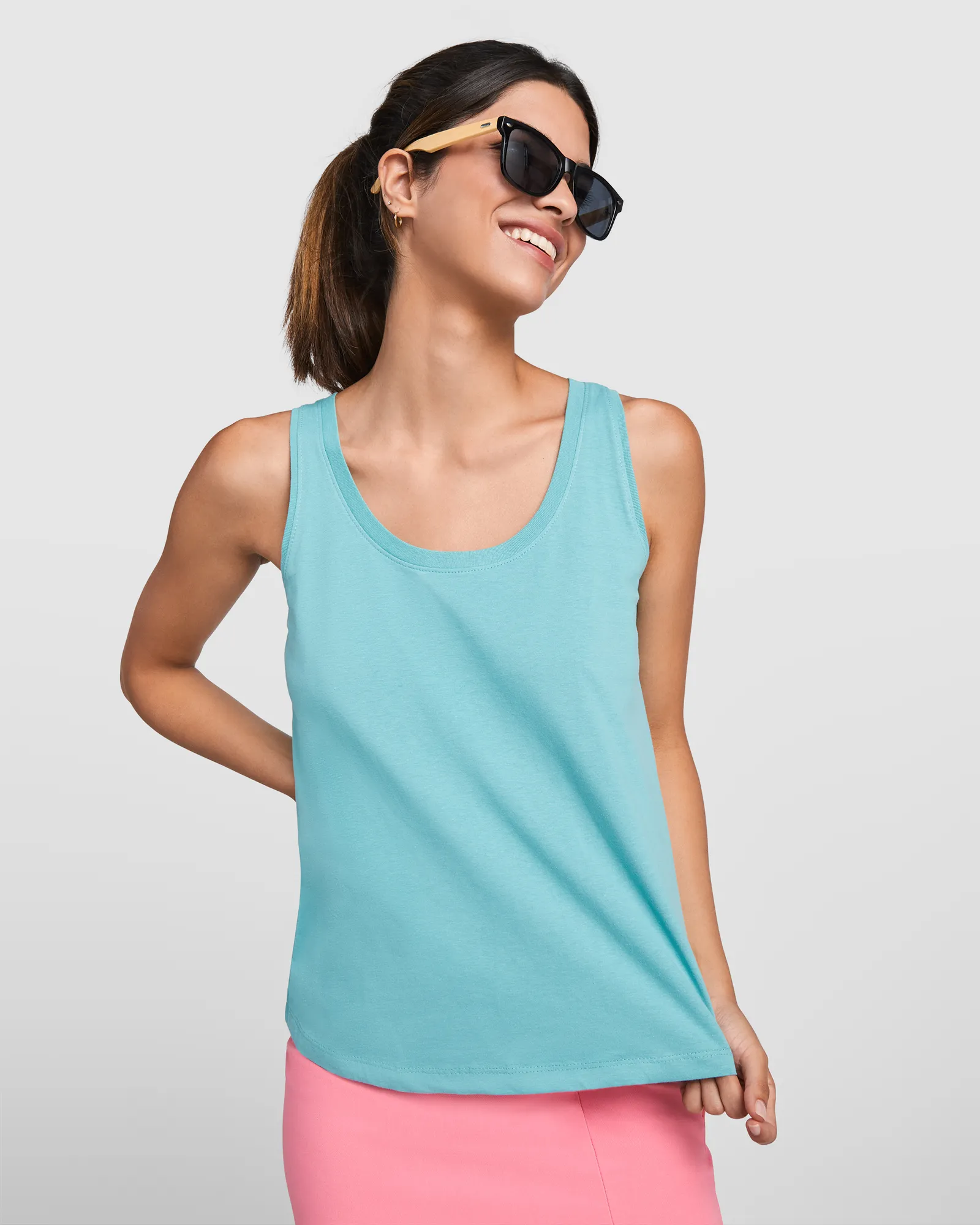 Canotta Roly Nara, Azzurro Dusty, dettaglio