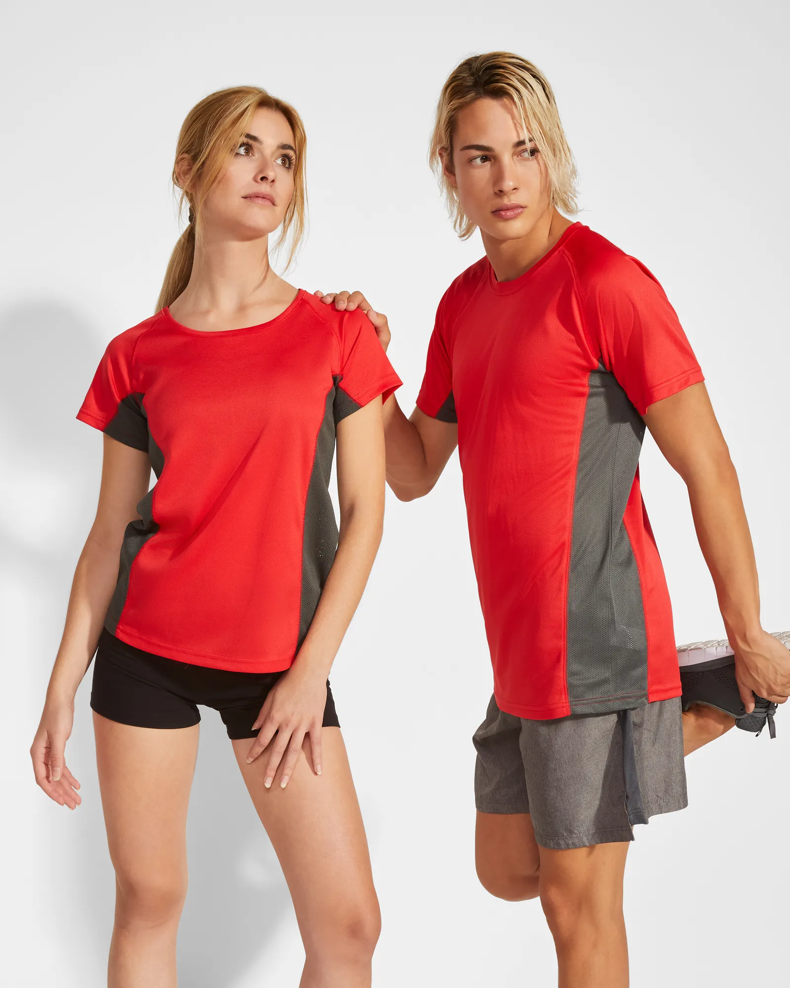 T-shirt tecnica Roly Shanghai Woman, Rosso/Piombo Scuro, foto 2