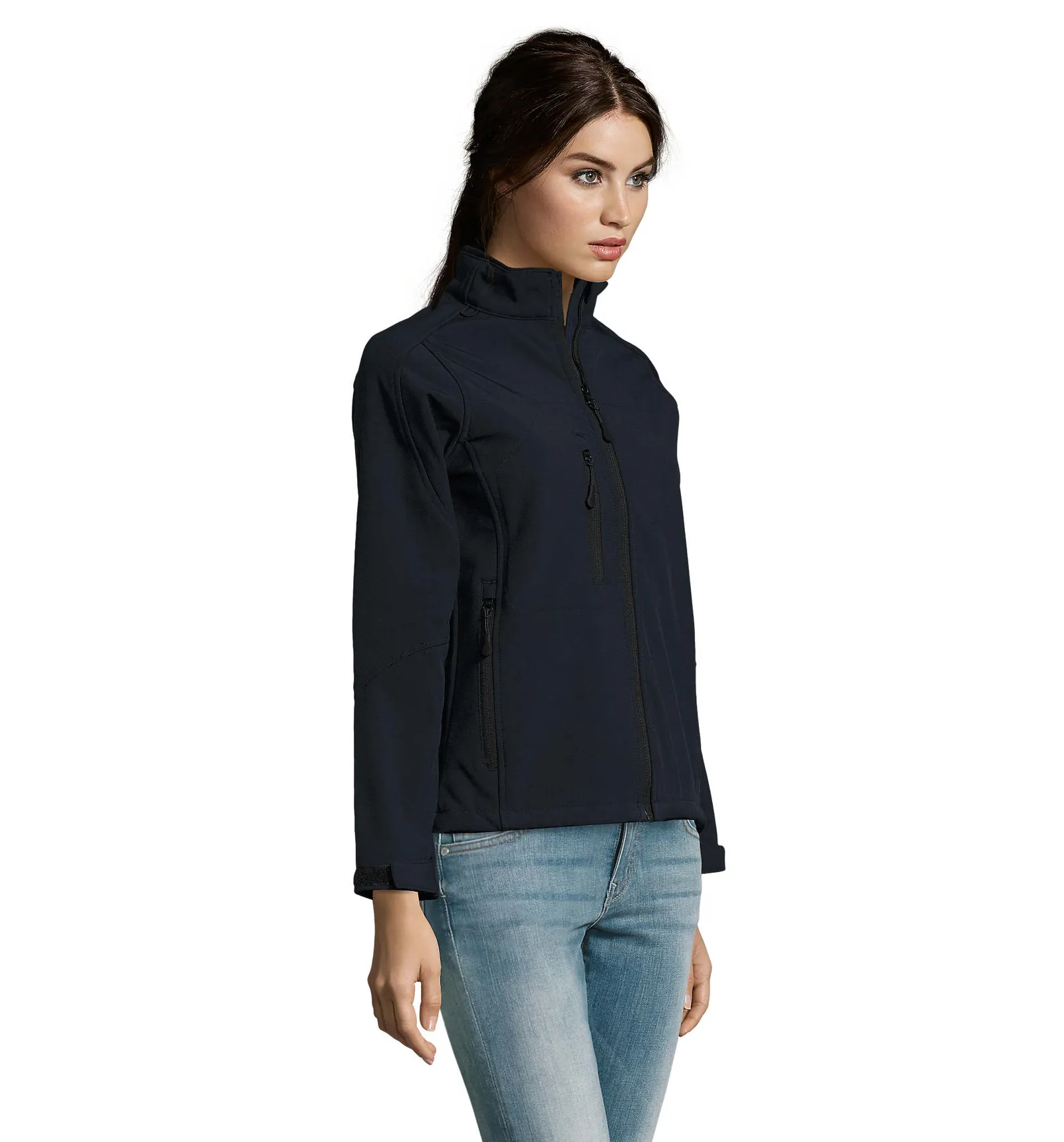 Softshell SOL'S Roxy, Abyss blue, su modello, lato