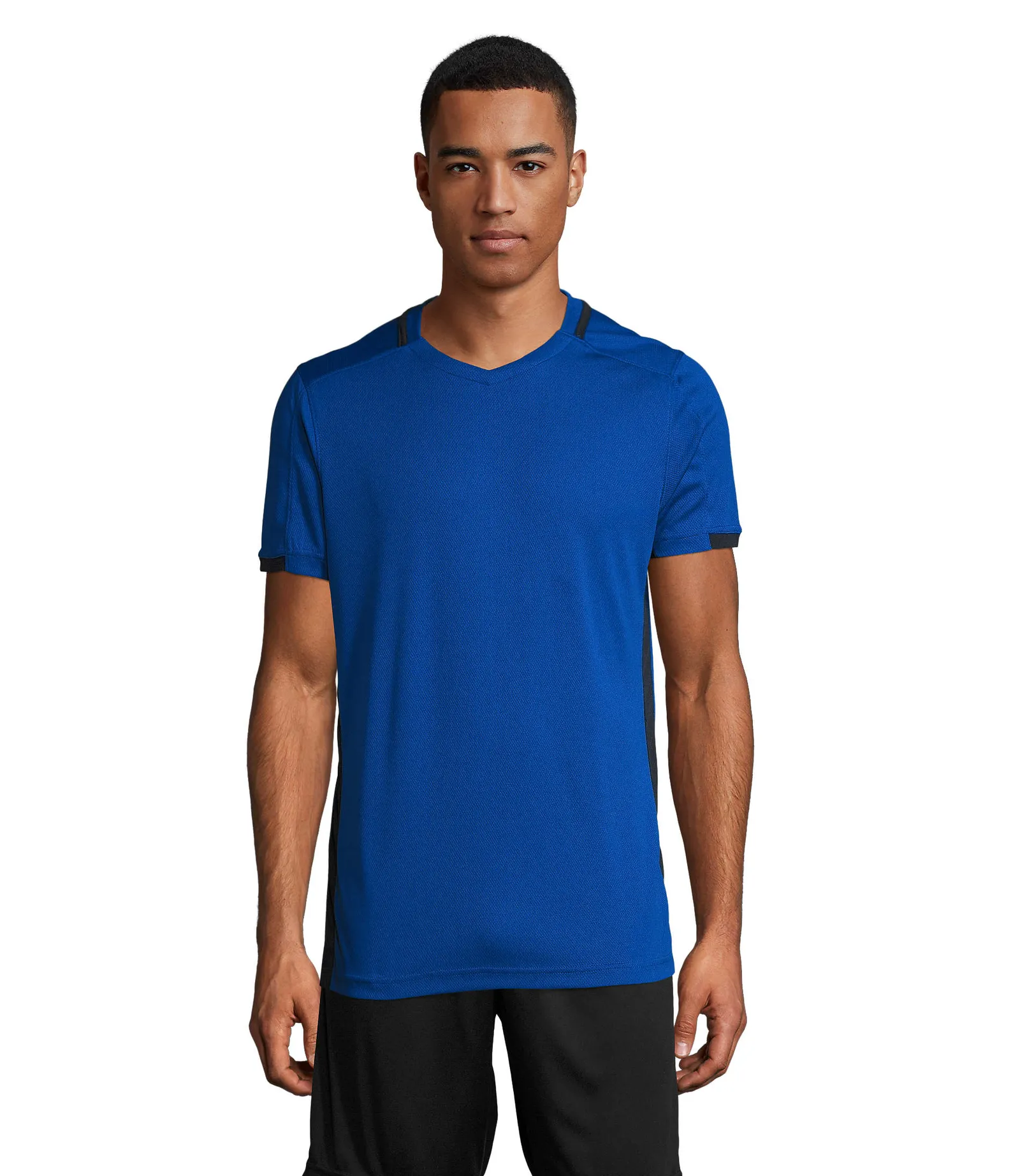 T-shirt tecnica SOL'S Classico, Royal blue/french navy, su modello, fronte