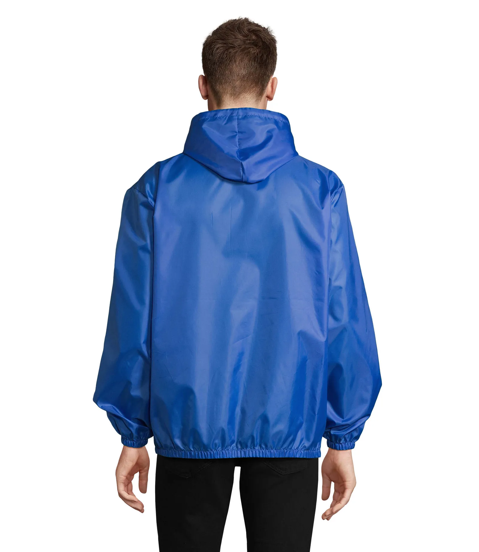 Giacca antivento SOL'S Shield, Royal blue, su modello, retro