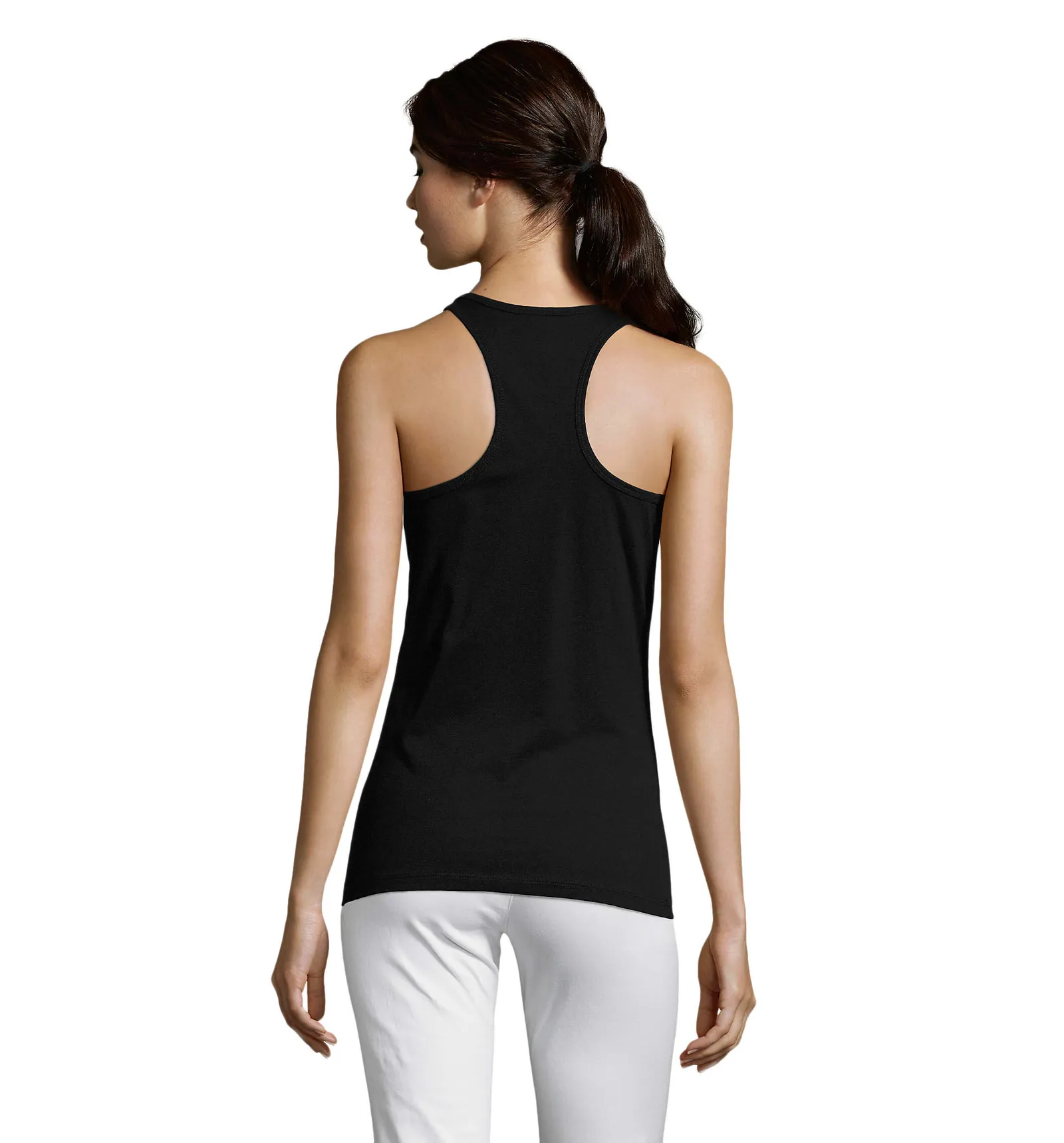 Canotta SOL'S Justin Women, Deep black, su modello, retro