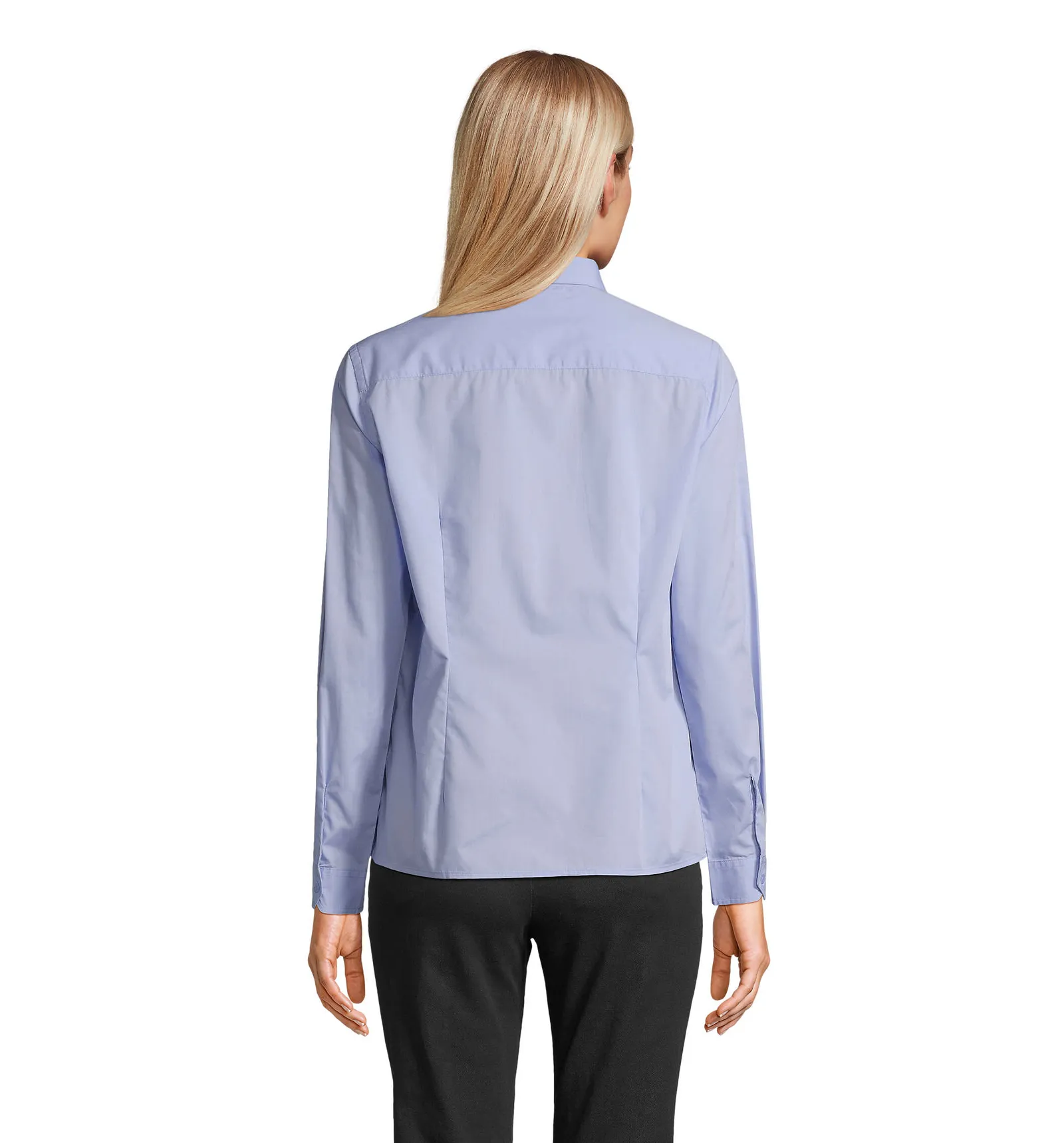 Camicia manica lunga SOL'S Bailey Women, Sky blue, su modello, retro
