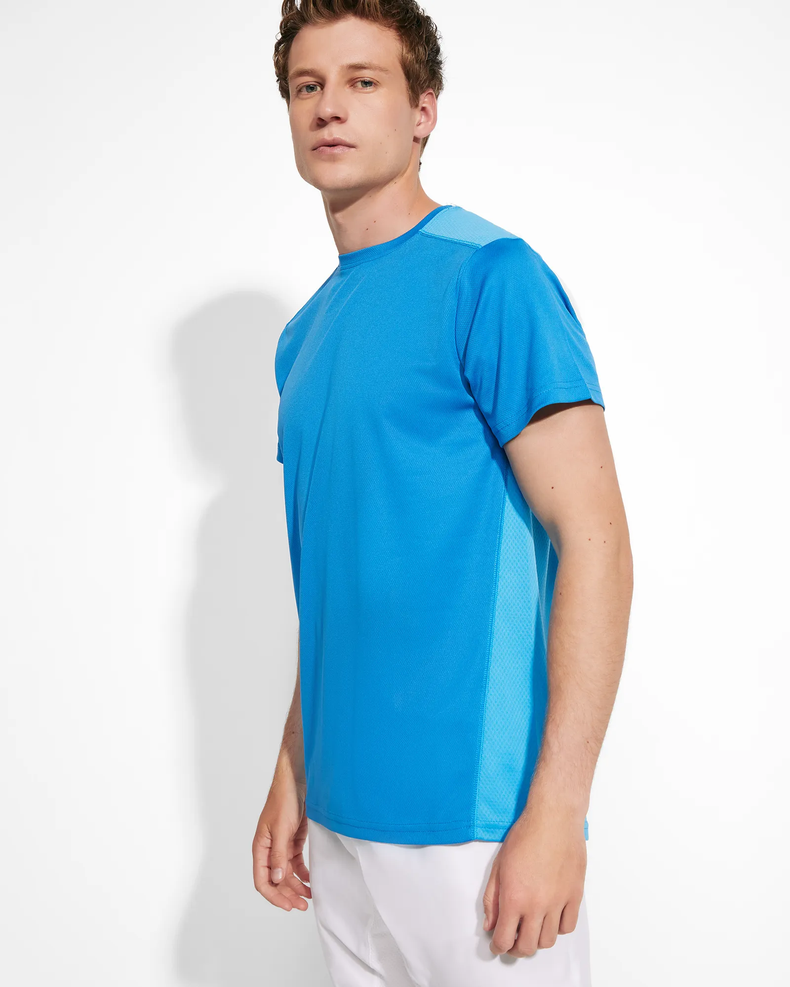 T-shirt tecnica Roly Detroit, Royal/Royal Chiaro