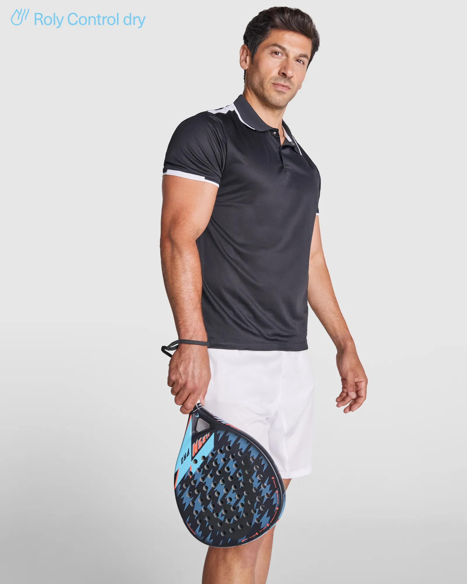 Polo tecnica Roly Tamil, Nero/Bianco