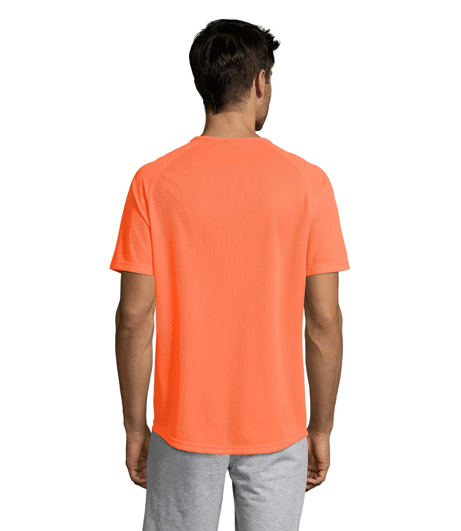 Sporty Arancio fluo indossata retro