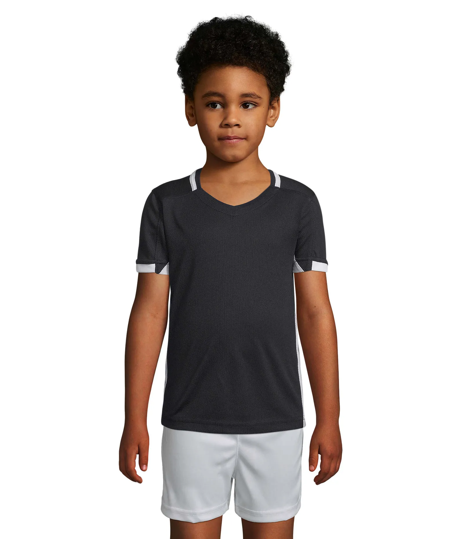 T-shirt tecnica SOL'S Classico Kids, Black/white, su modello, fronte