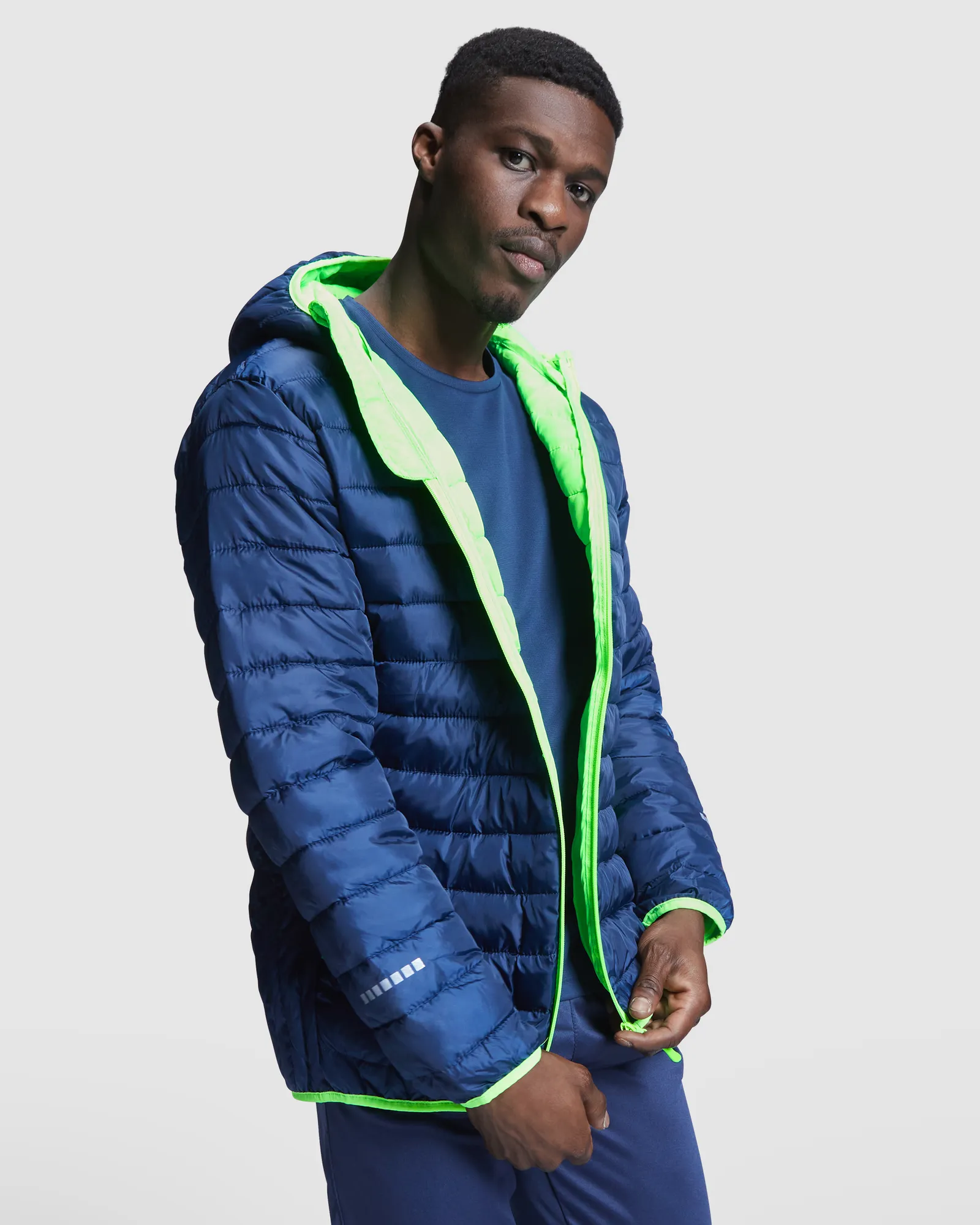 Giubbotto Roly Norway Sport, Blu Navy/Verde Fluo