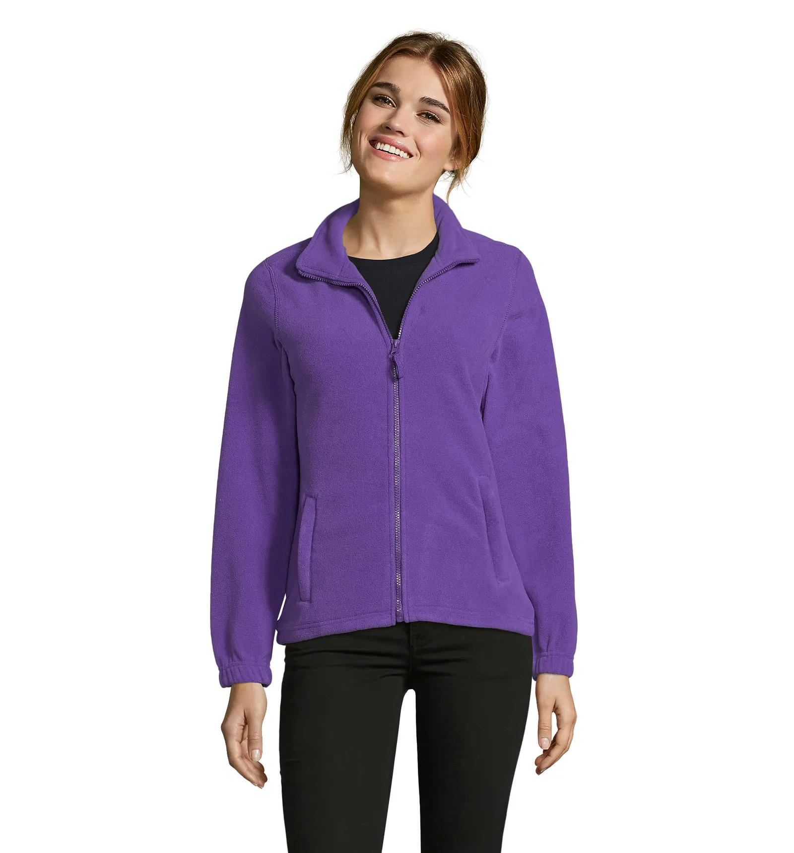 Pile SOL'S North Women, Dark purple, su modello, fronte
