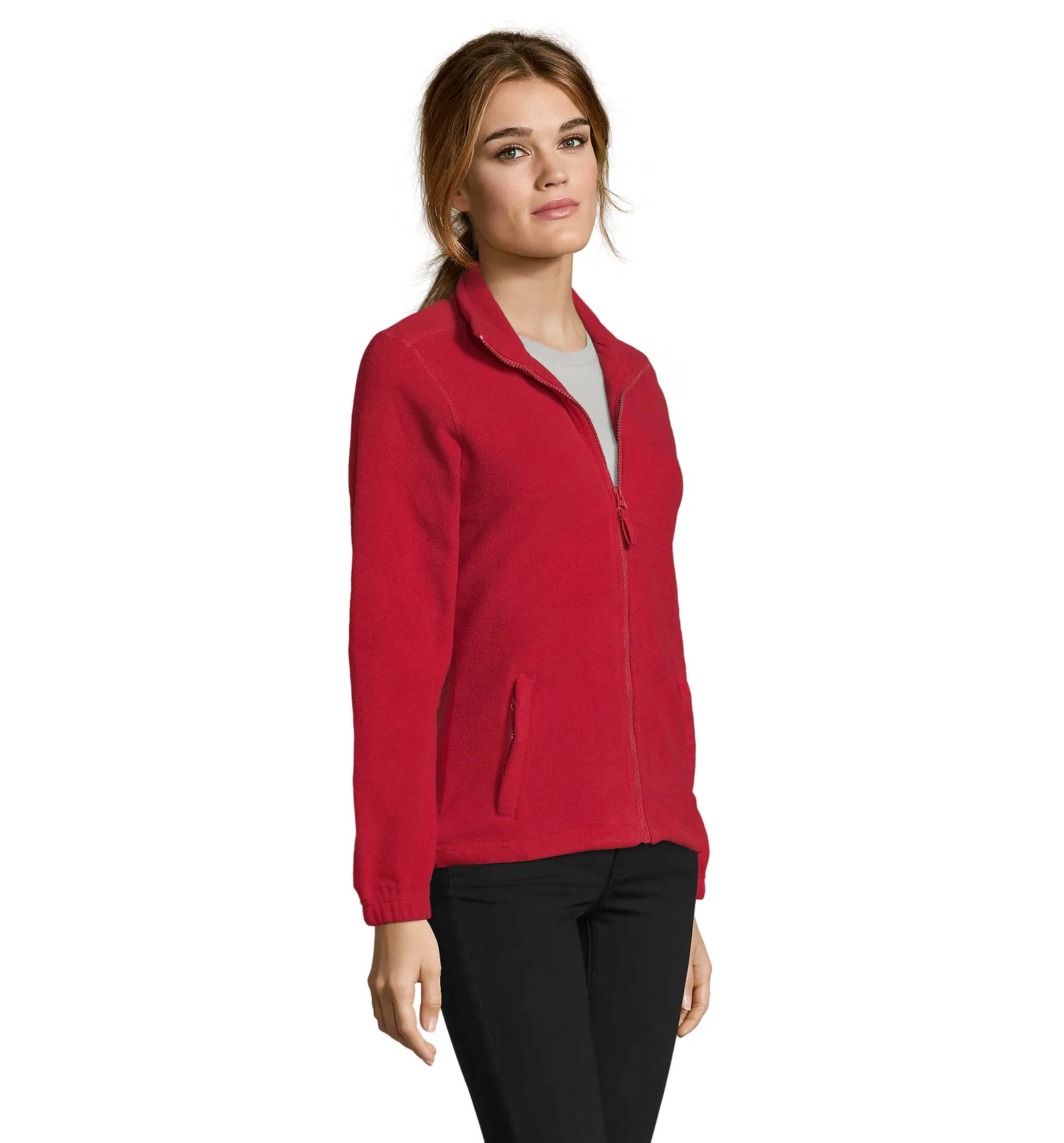 Pile SOL'S North Women, Red, su modello, lato