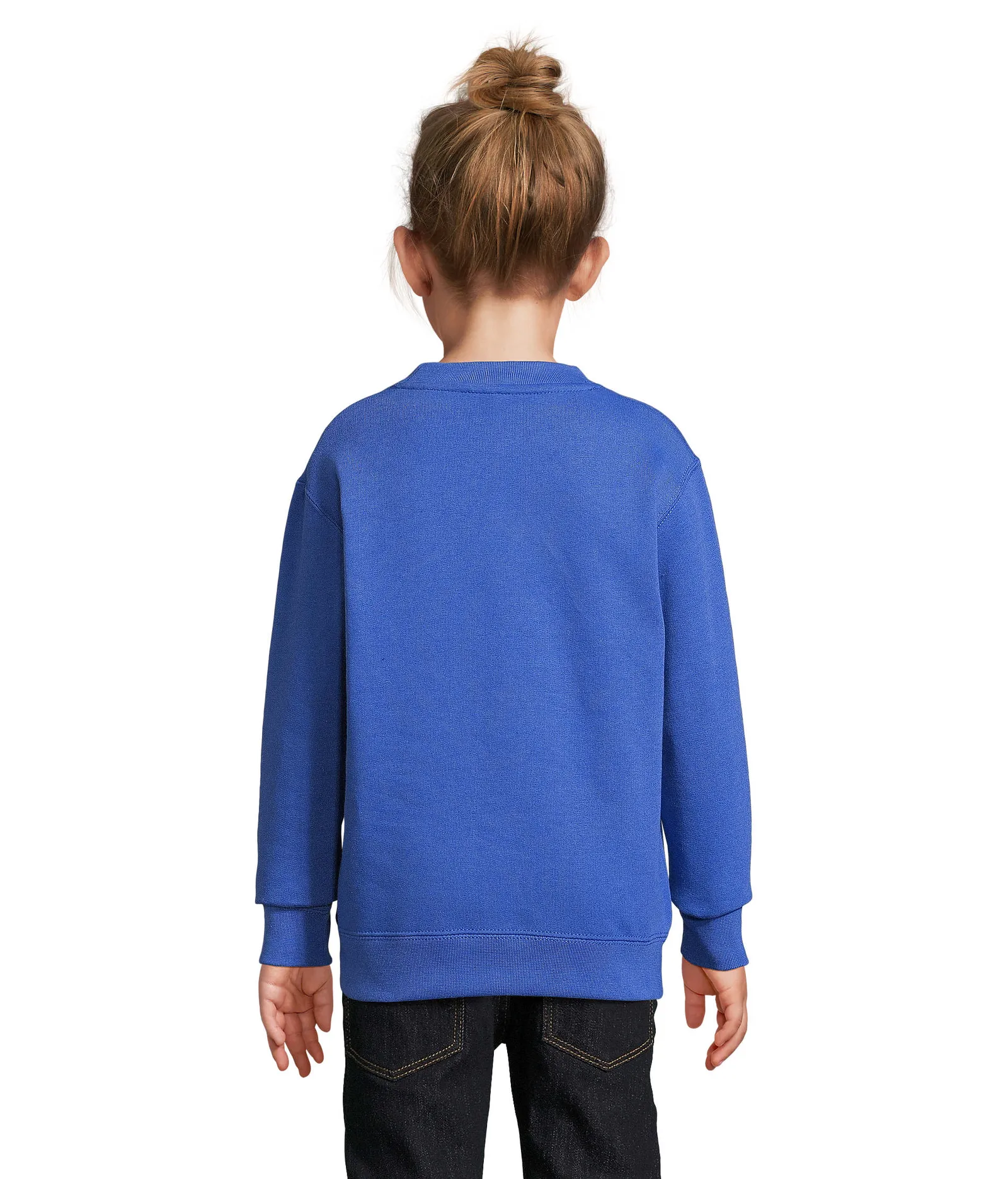 Felpa girocollo SOL'S New Supreme Kids, Royal blue, su modello, retro