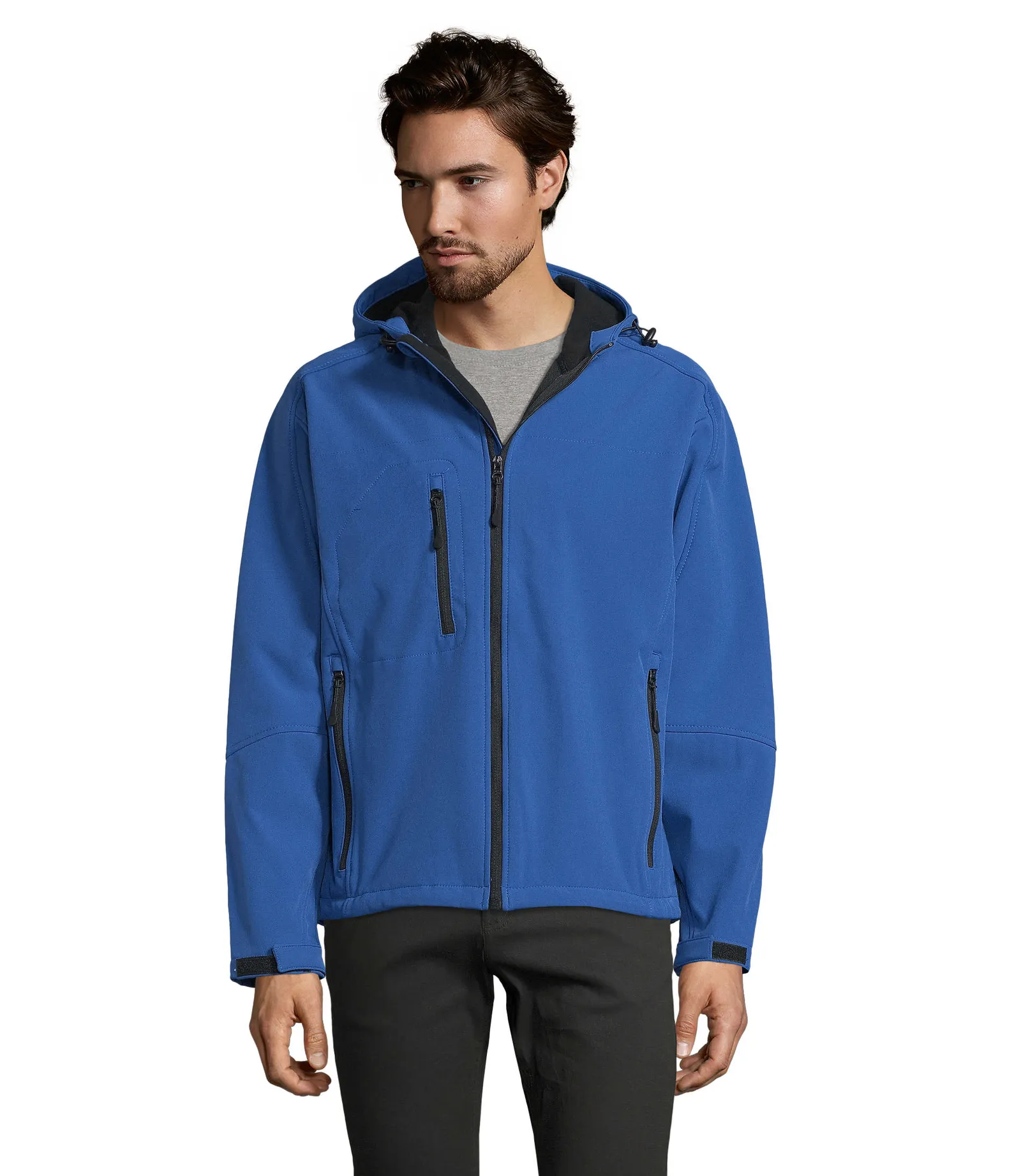 Softshell SOL'S Replay Men, Royal blue, su modello, fronte