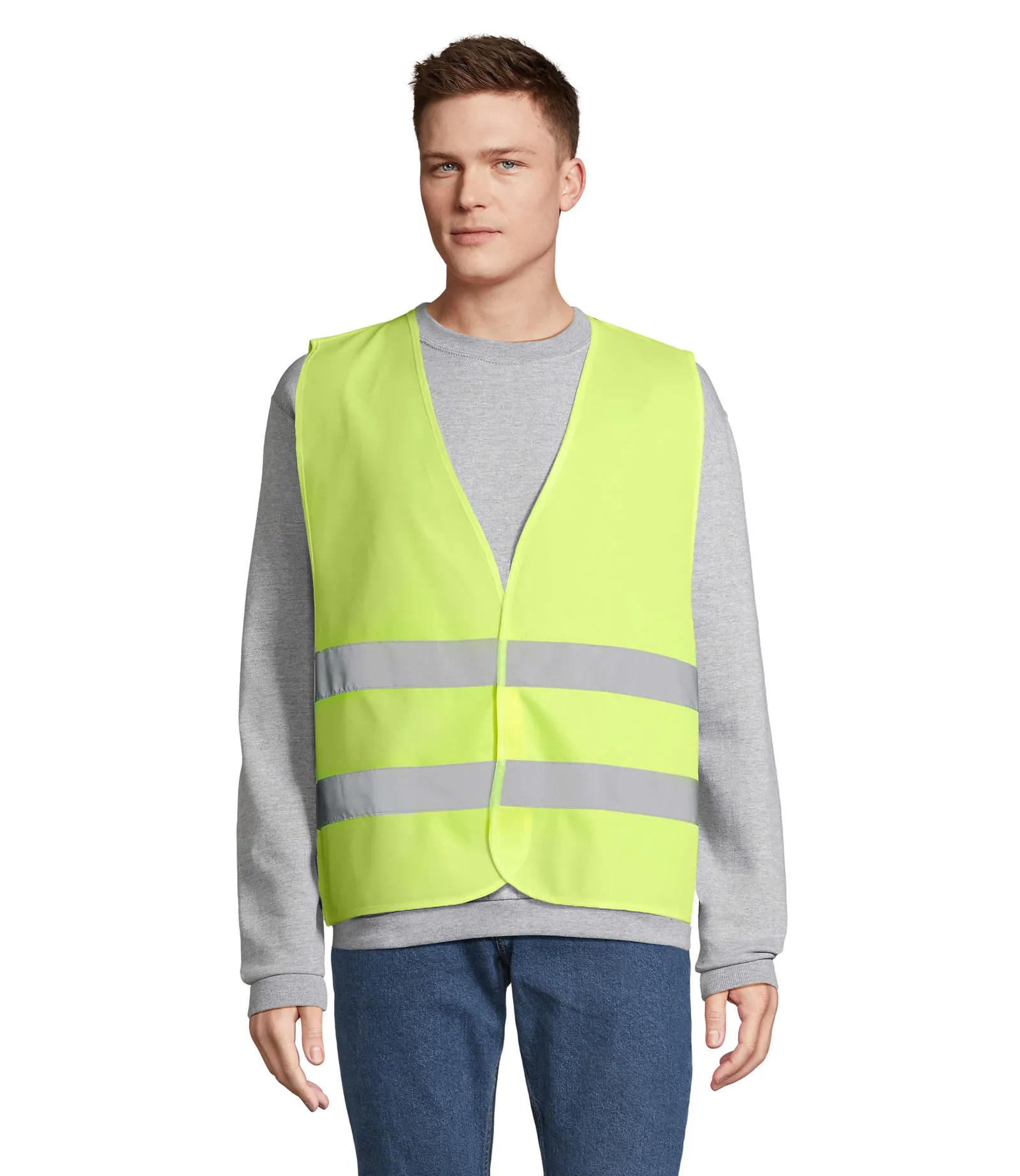 Safety Pro Giallo fluo indossata fronte