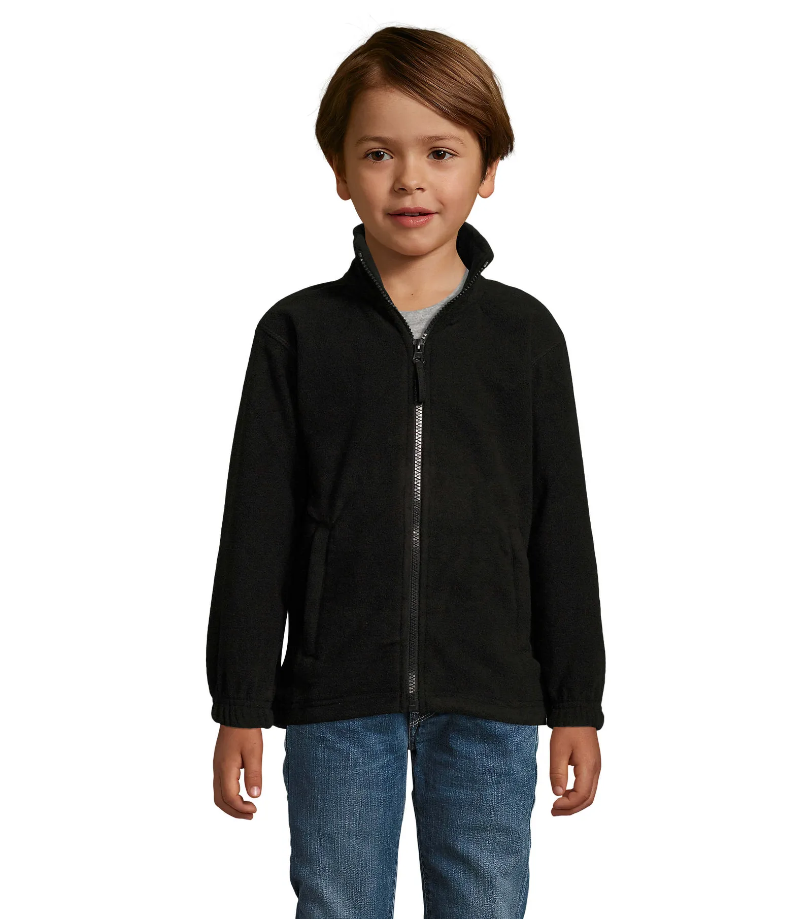 Pile SOL'S North Kids, Black, su modello, fronte