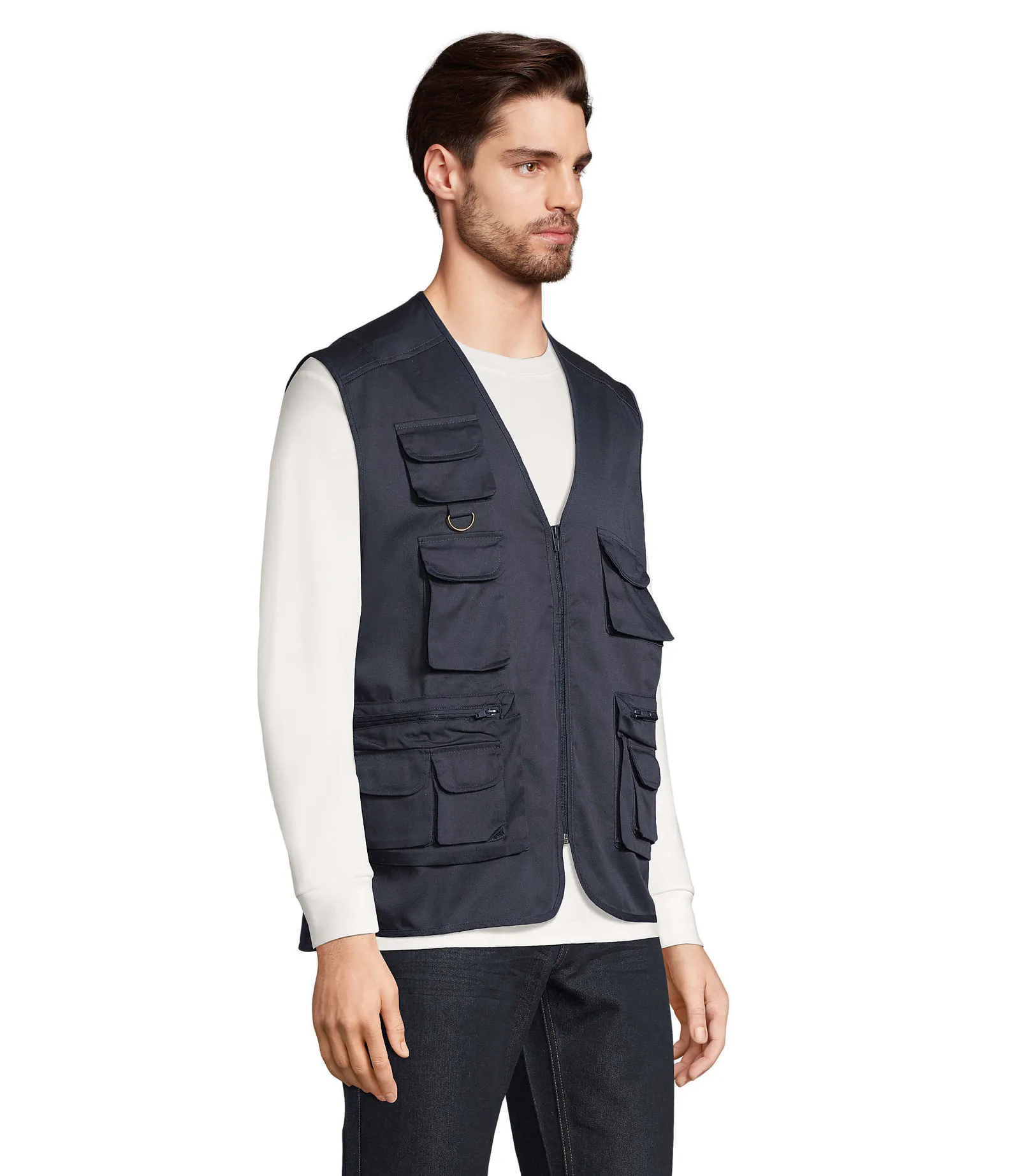 Gilet SOL'S Wild, Navy, su modello, lato