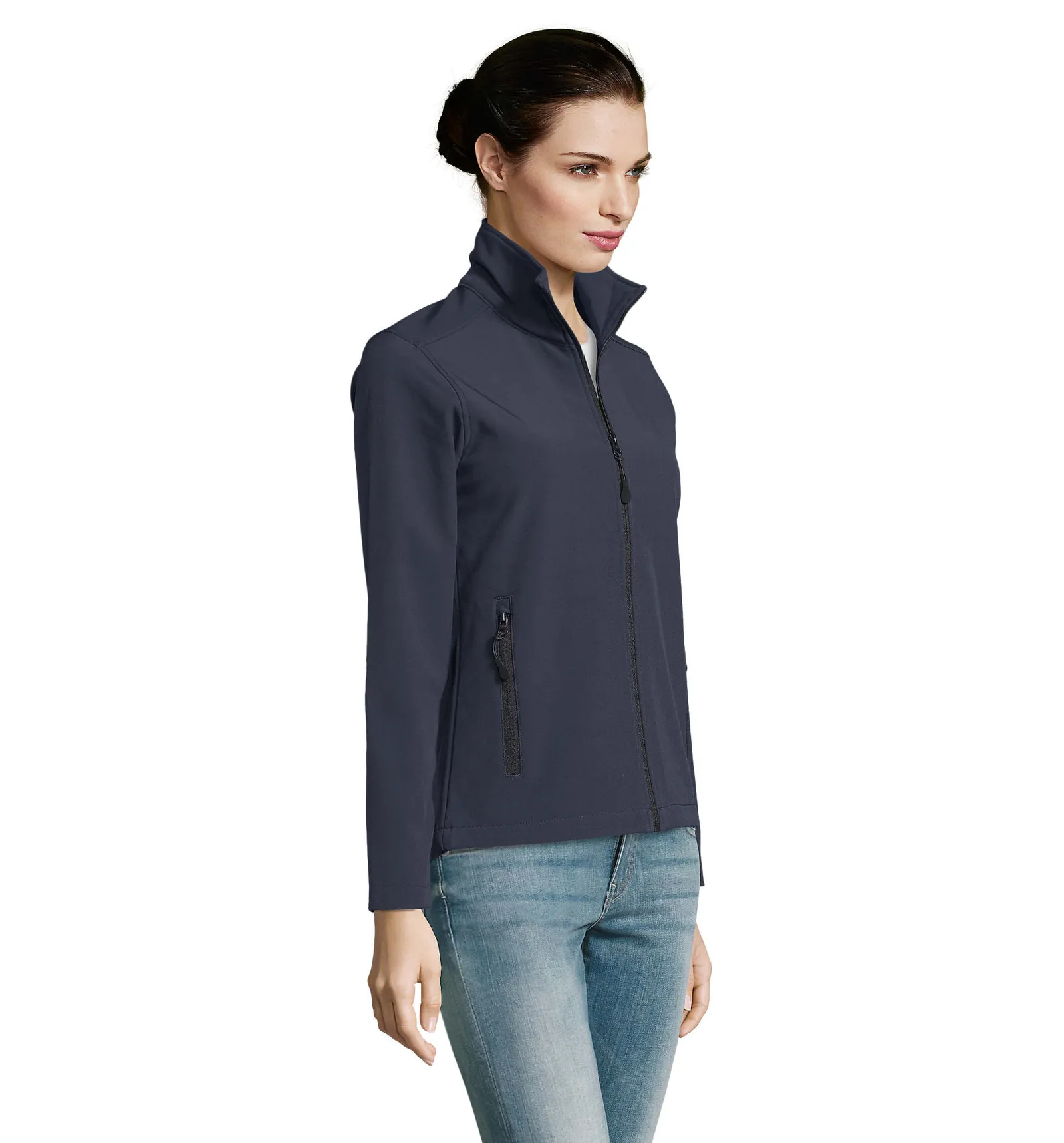 Softshell SOL'S Race Women, French navy, su modello, lato
