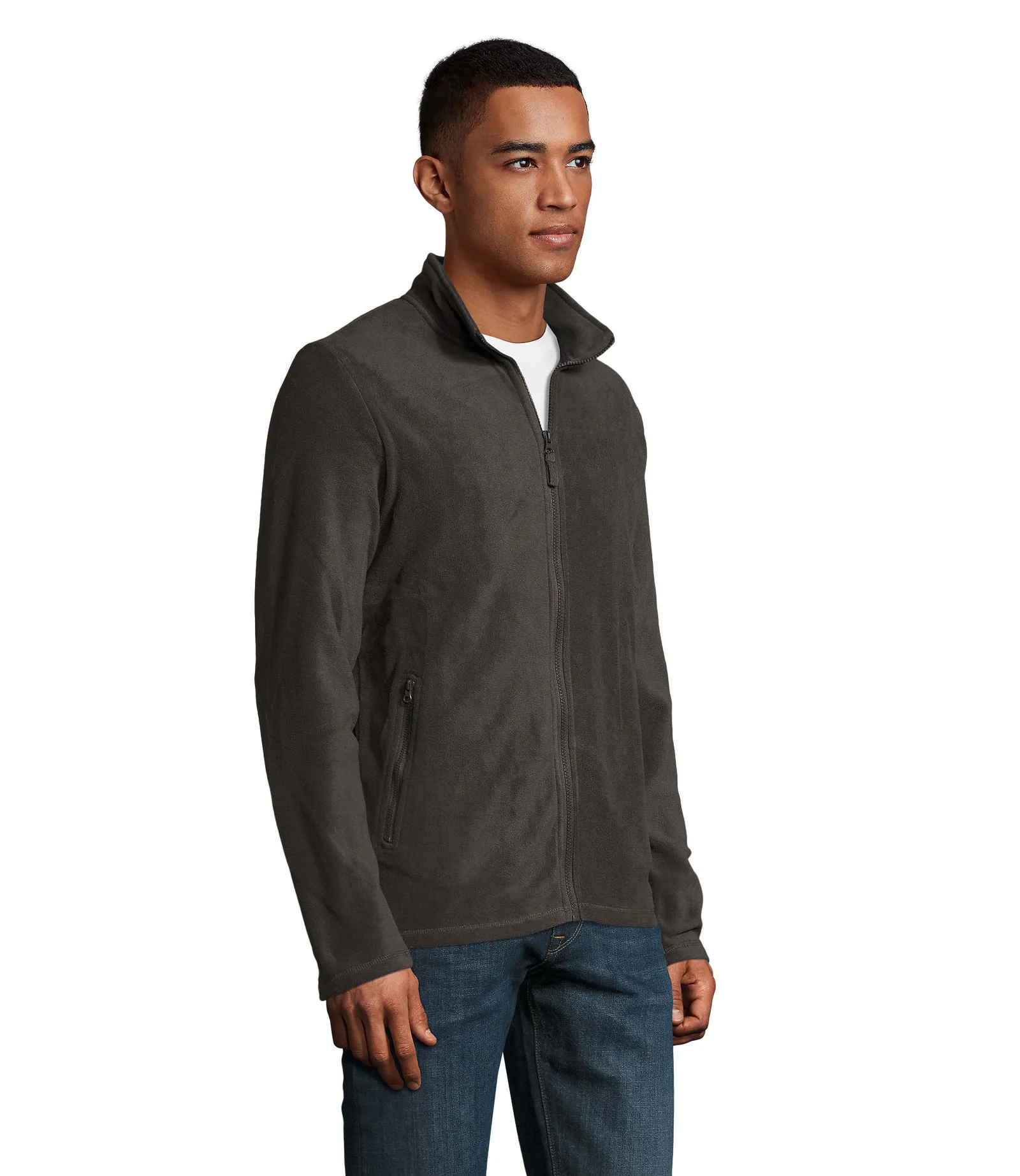 Pile SOL'S Norman Men, Charcoal grey, su modello, lato
