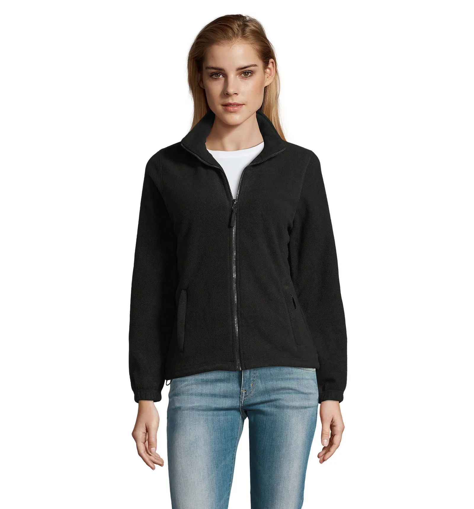Pile SOL'S North Women, Black, su modello, fronte