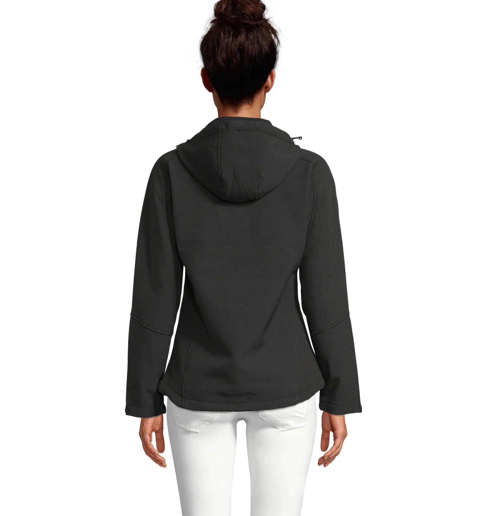 Softshell SOL'S Replay Women, Black, su modello, retro