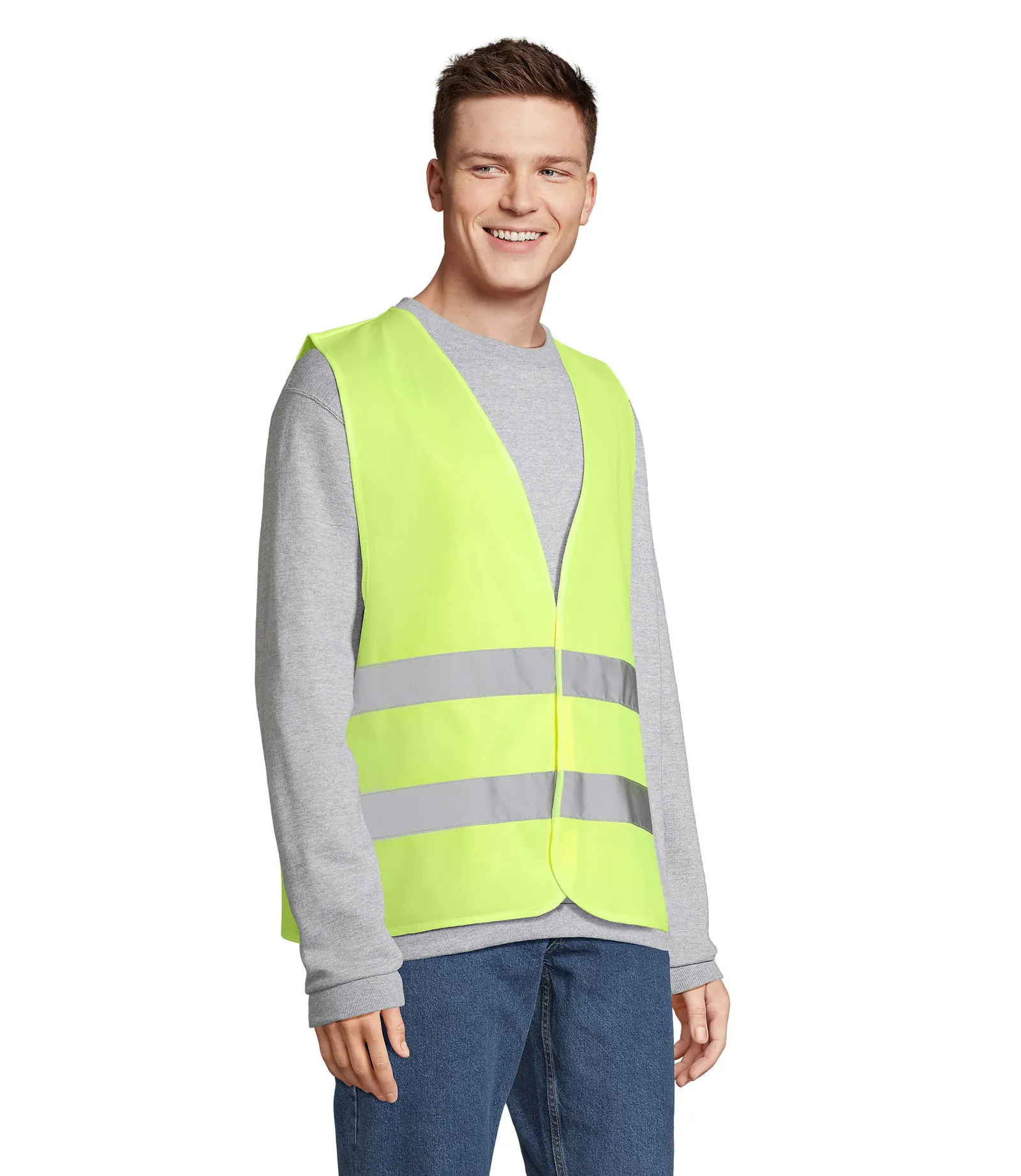 Safety Pro Giallo fluo indossata lato