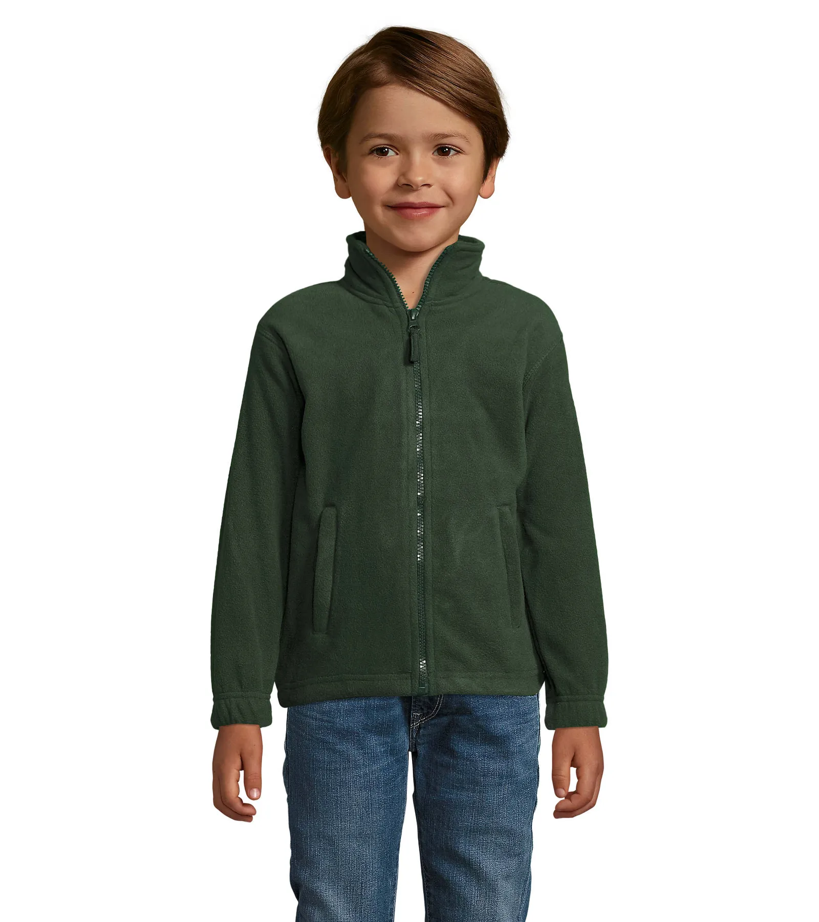 Pile SOL'S North Kids, Fir green, su modello, fronte