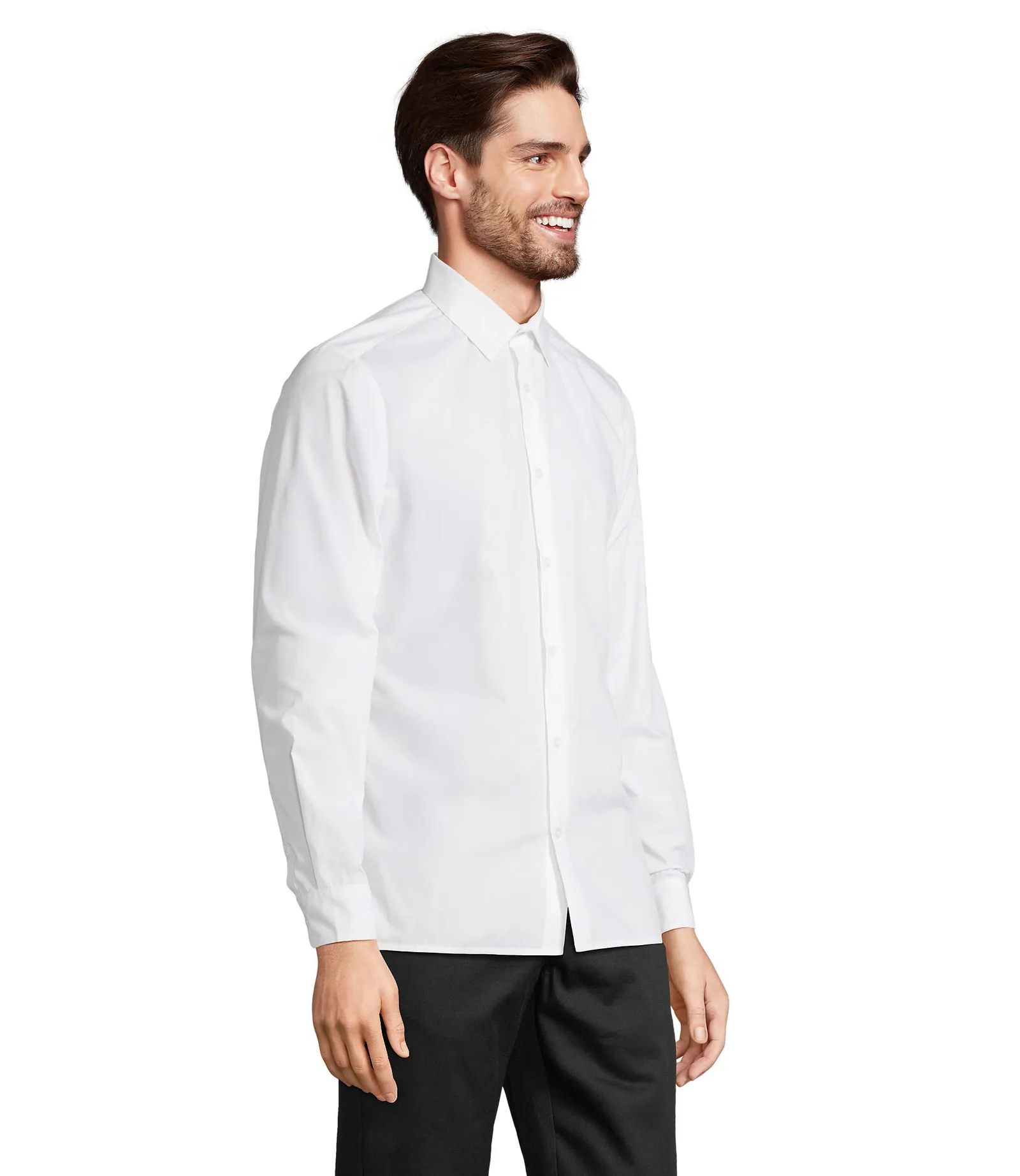 Camicia manica lunga SOL'S Bailey Men, White, su modello, lato