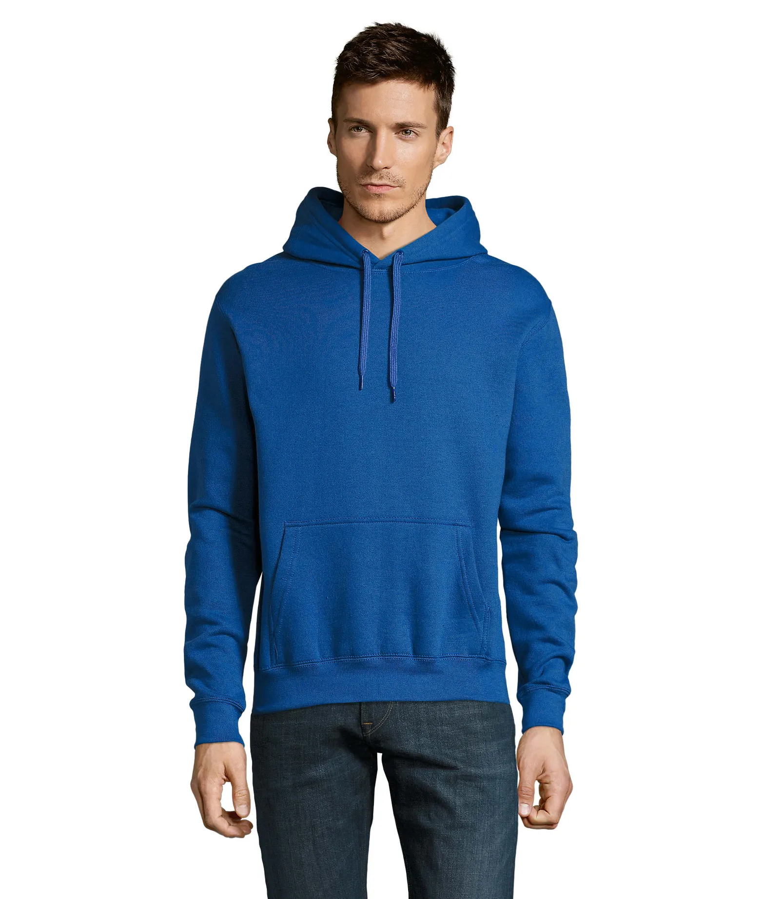 Felpa con cappuccio SOL'S Slam, Royal blue, su modello, fronte