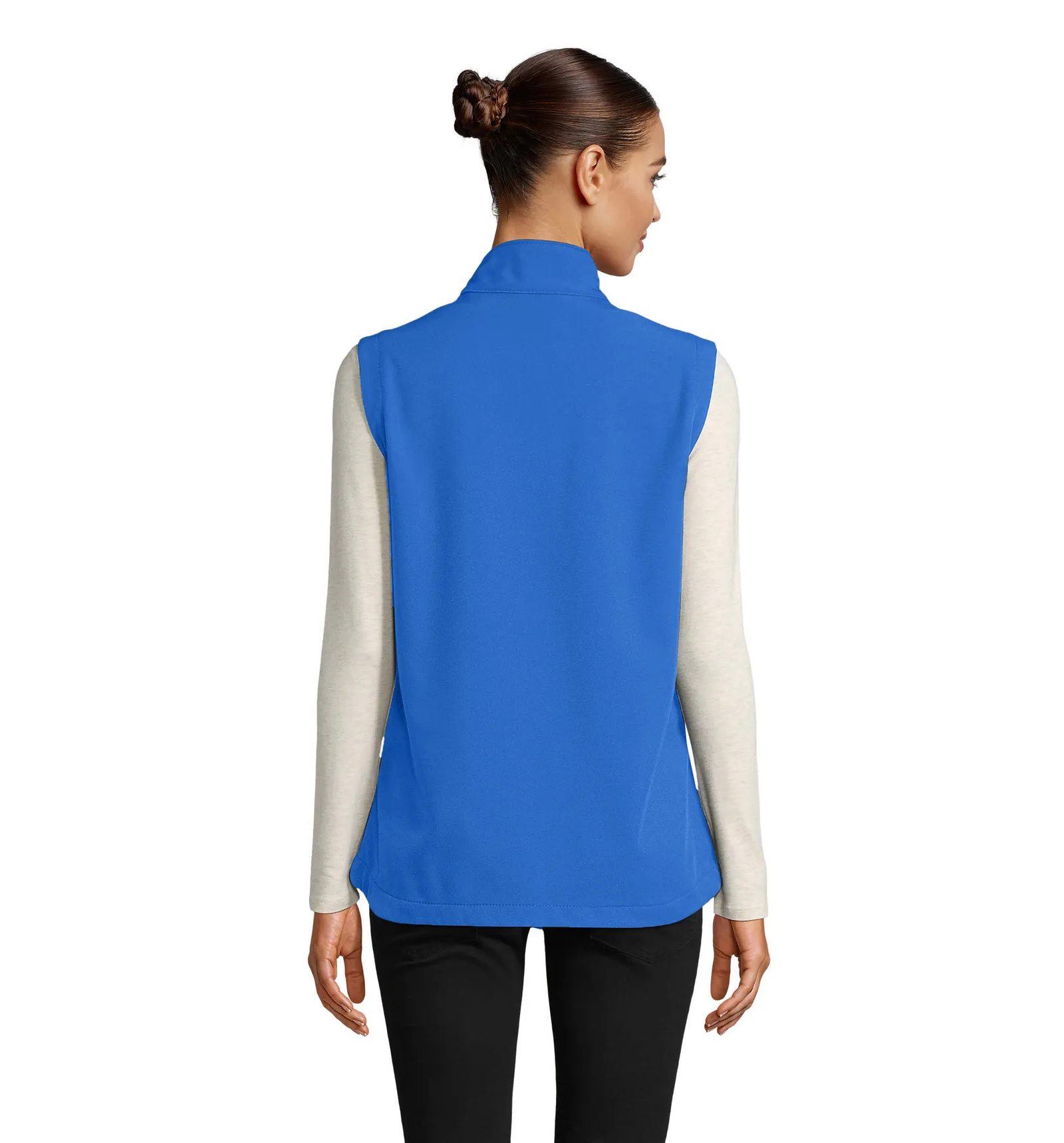 Gilet SOL'S Race BW Women, Royal blue, su modello, retro