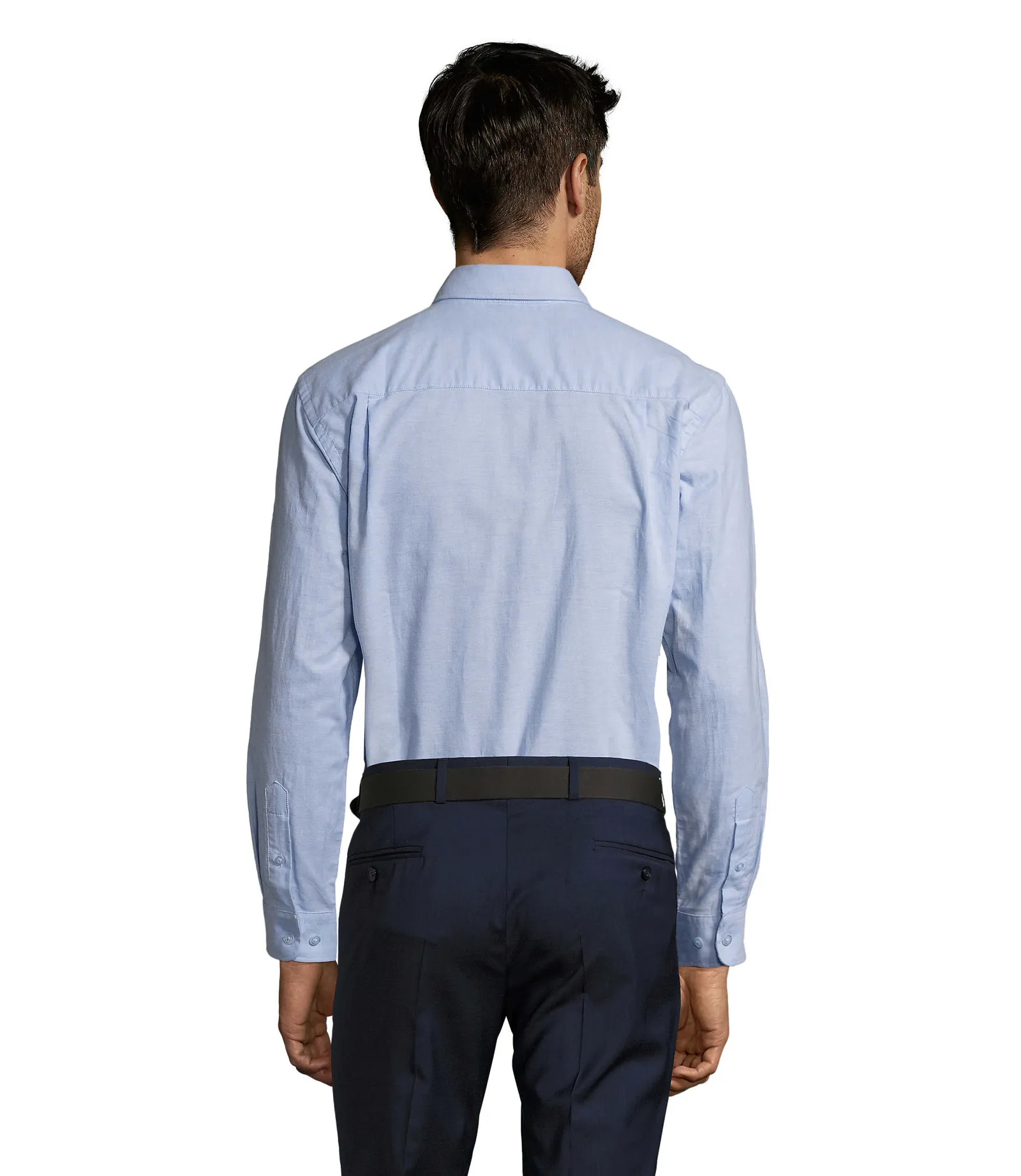 Camicia manica lunga SOL'S Boston, Sky blue, su modello, retro