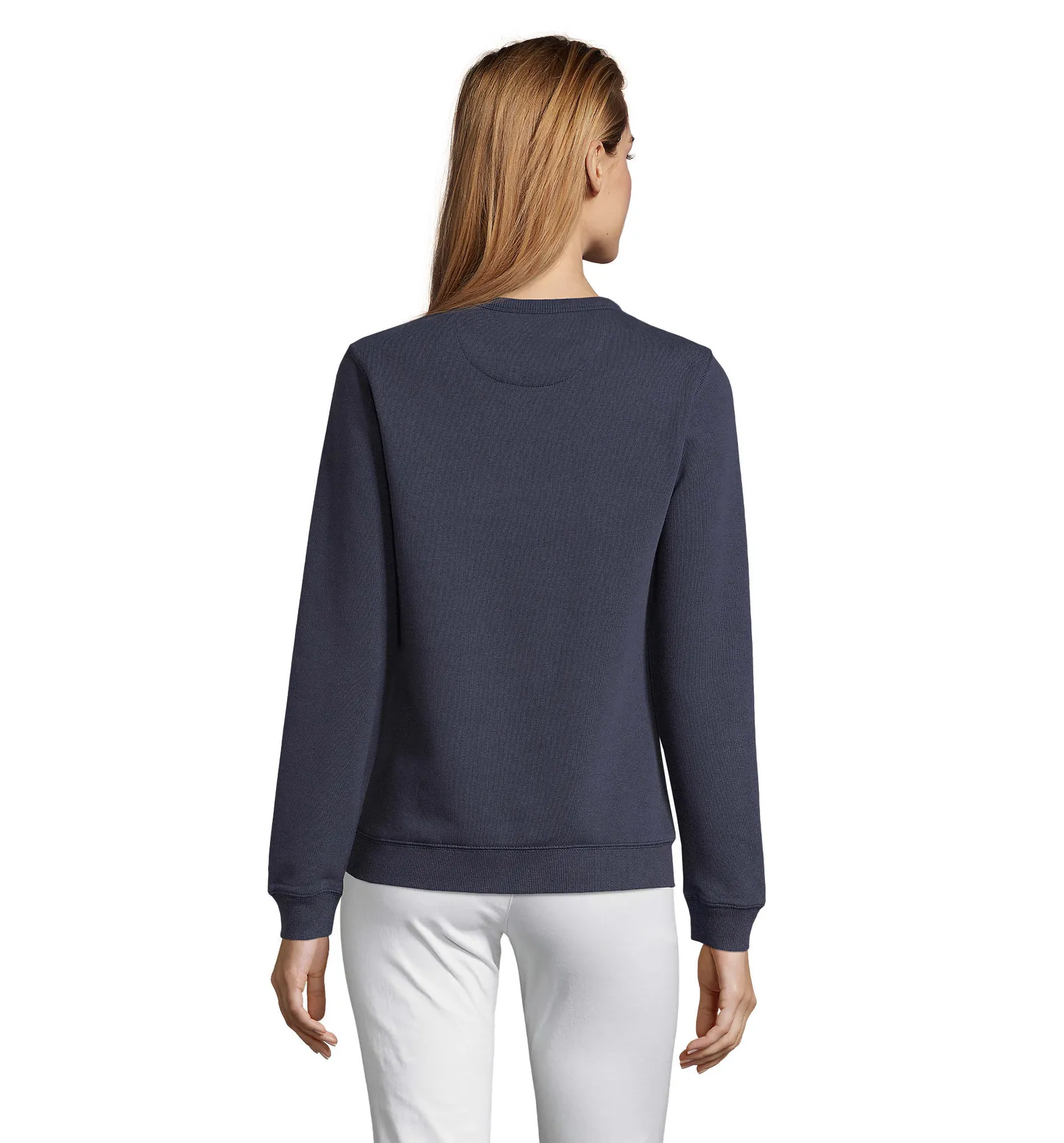 Felpa girocollo SOL'S Sully Women, French navy, su modello, retro