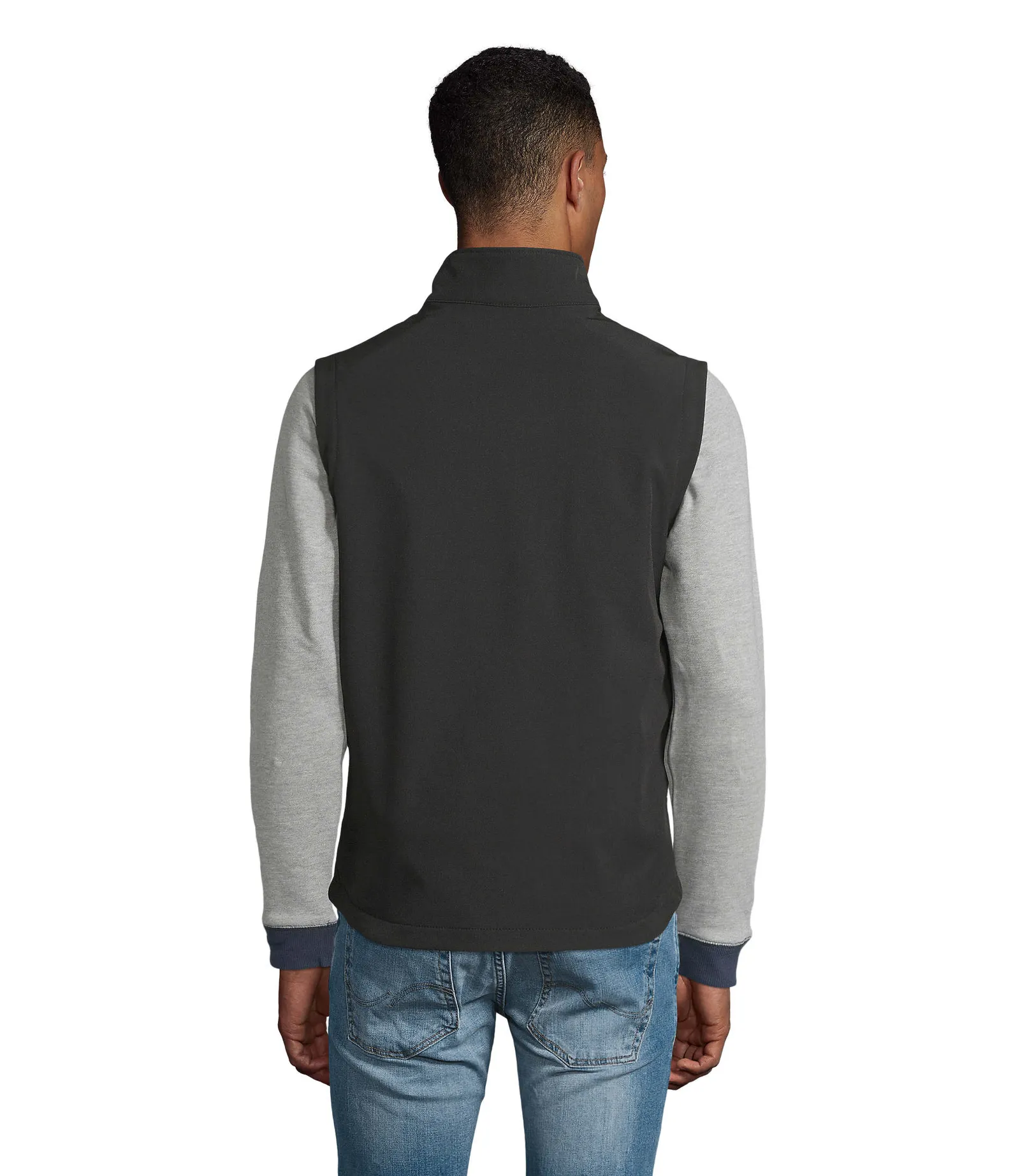 Gilet SOL'S Race BW Men, Black, su modello, retro