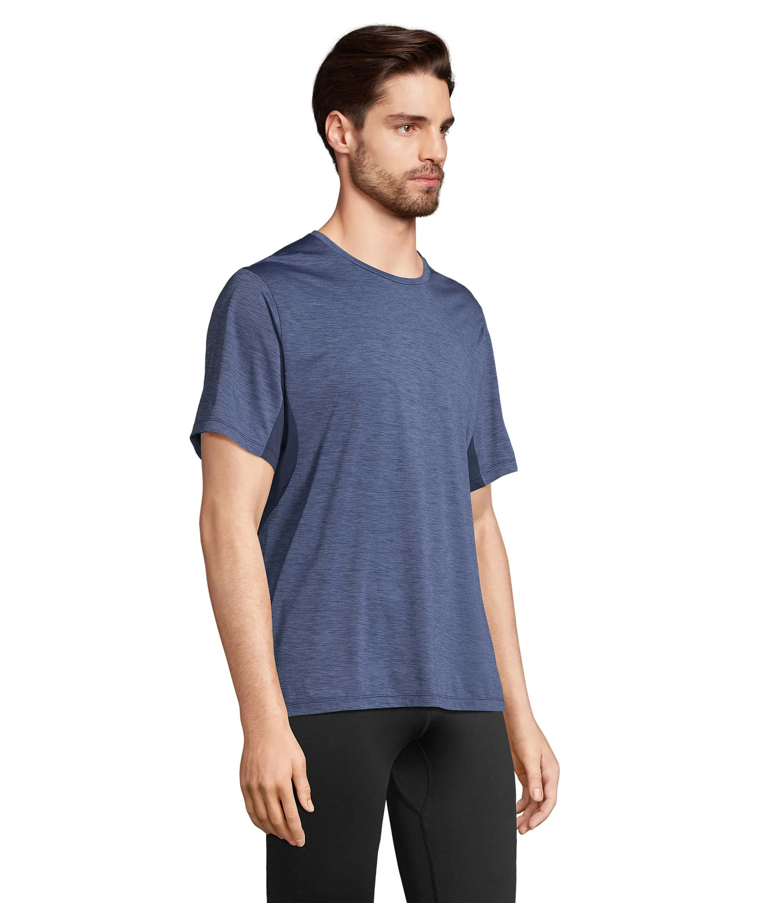 T-shirt tecnica SOL'S Storm, Mel frnavy/frna, su modello, lato