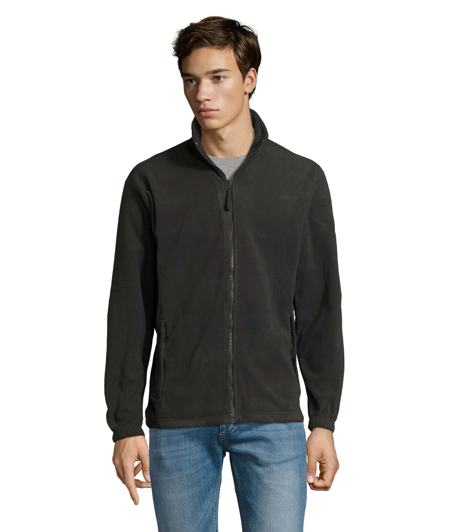 Pile SOL'S North, Charcoal grey, su modello, fronte
