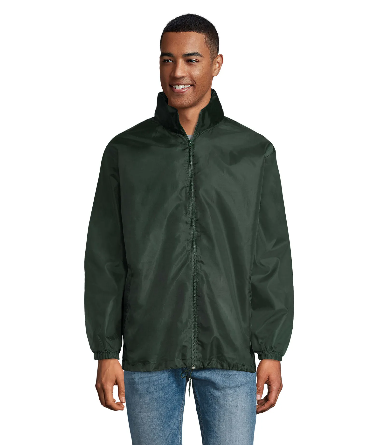 Giacca antivento SOL'S Shift, Forest green, su modello, fronte