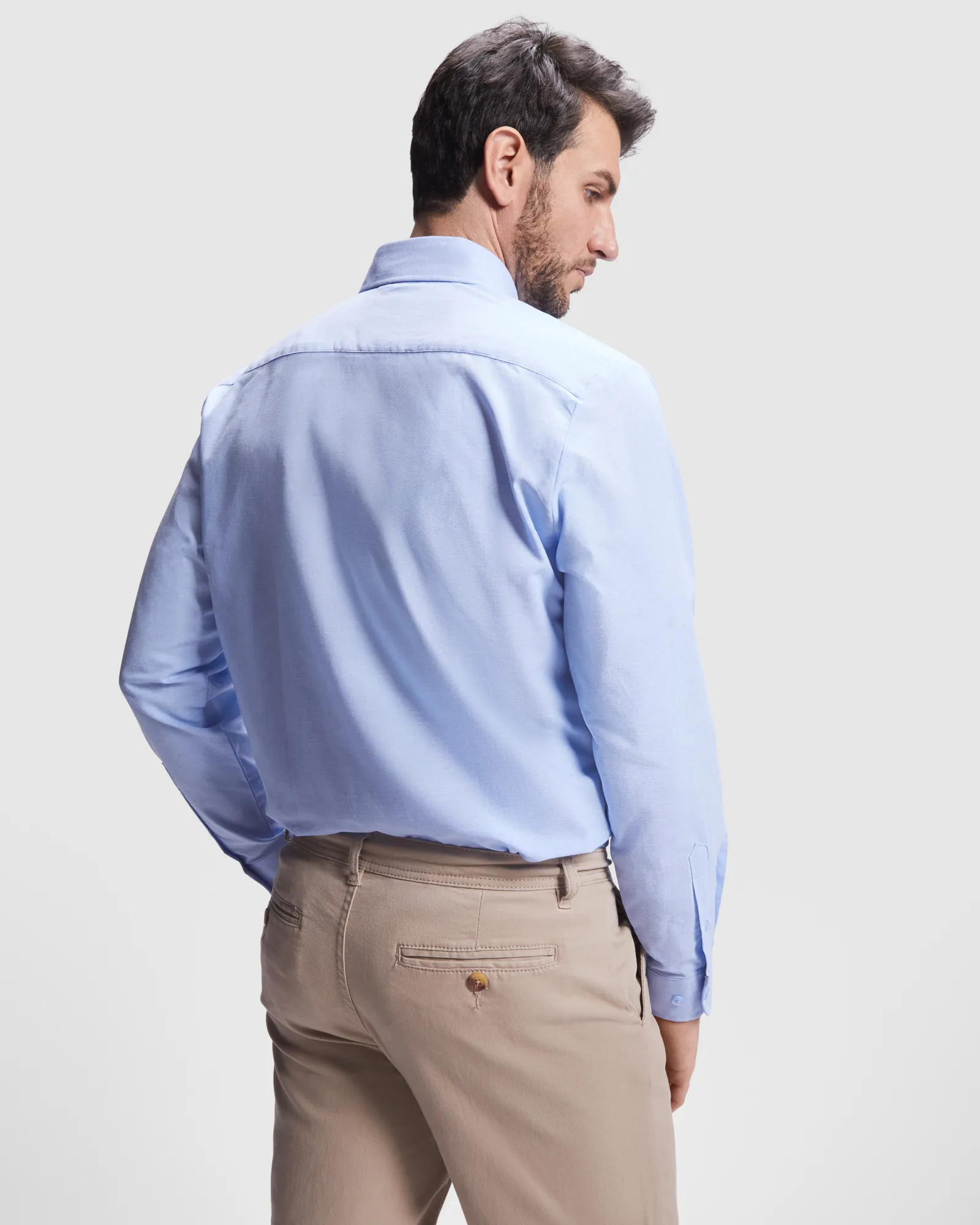 Camicia manica lunga Roly Oxford, Celeste, dettaglio 2