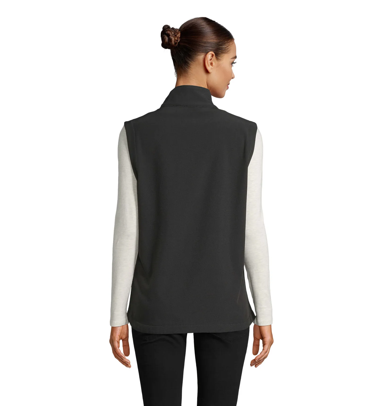Gilet SOL'S Race BW Women, Black, su modello, retro