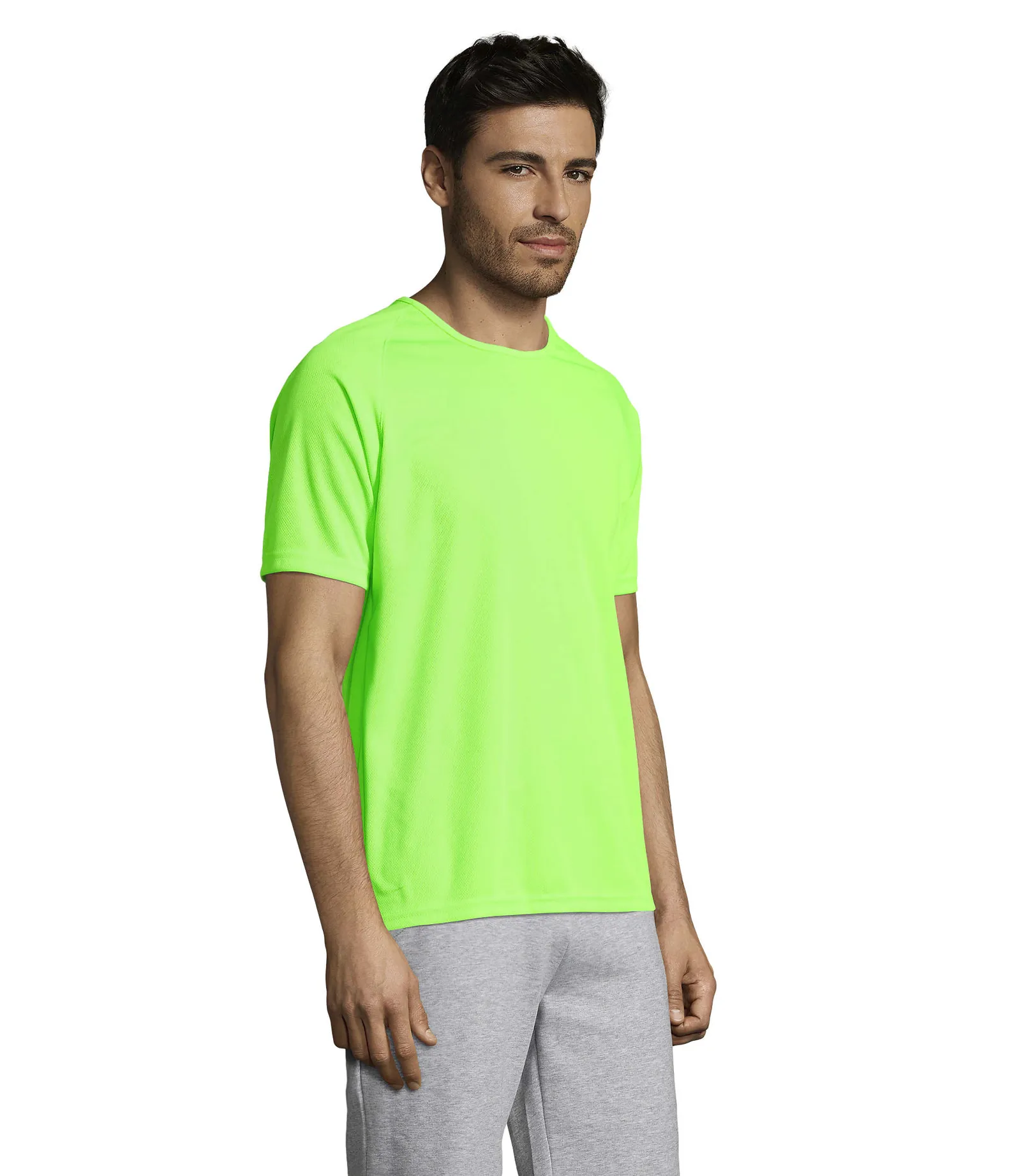Sporty Verde fluo indossata lato