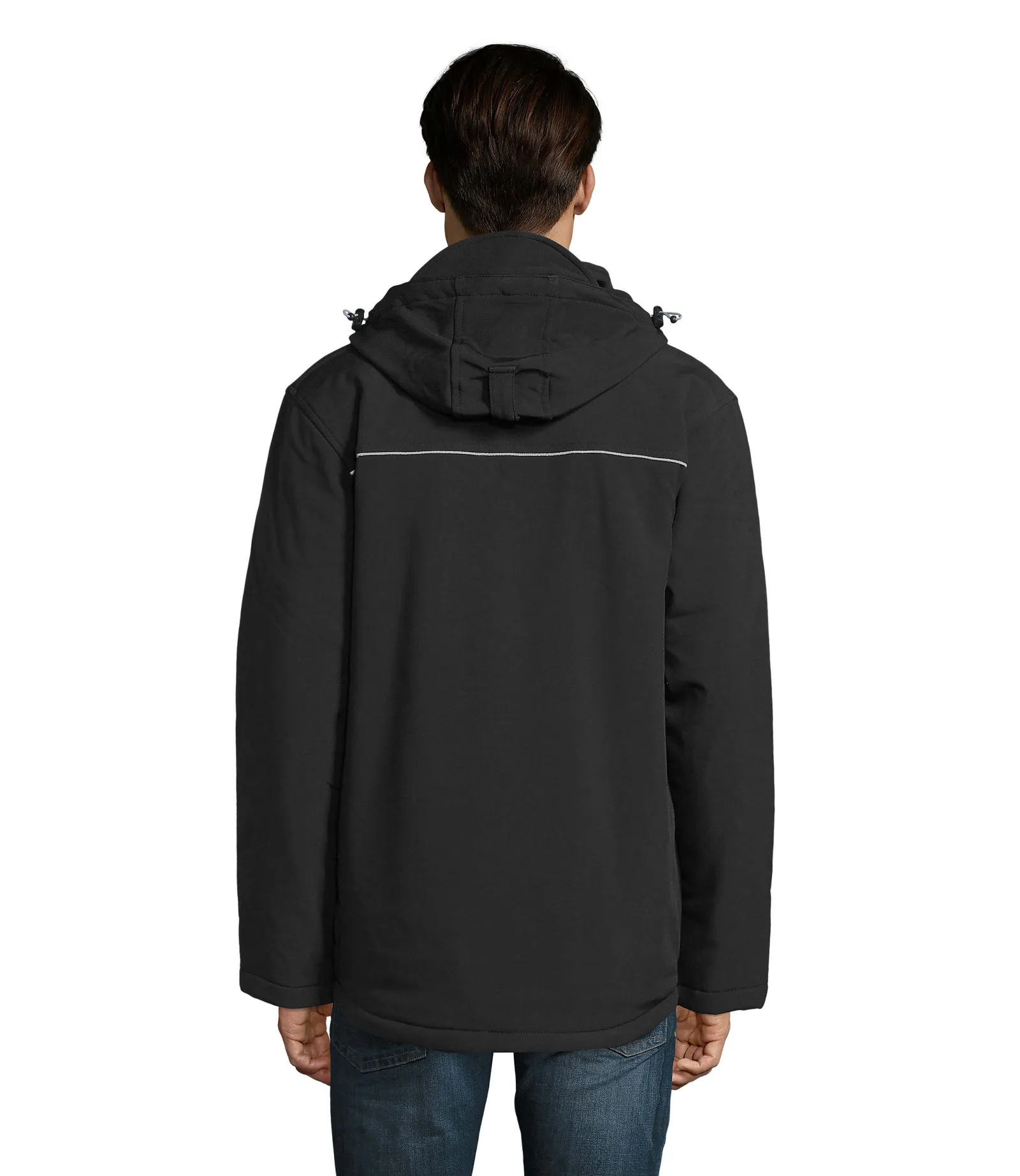 Softshell SOL'S Rock Men, Black, su modello, retro