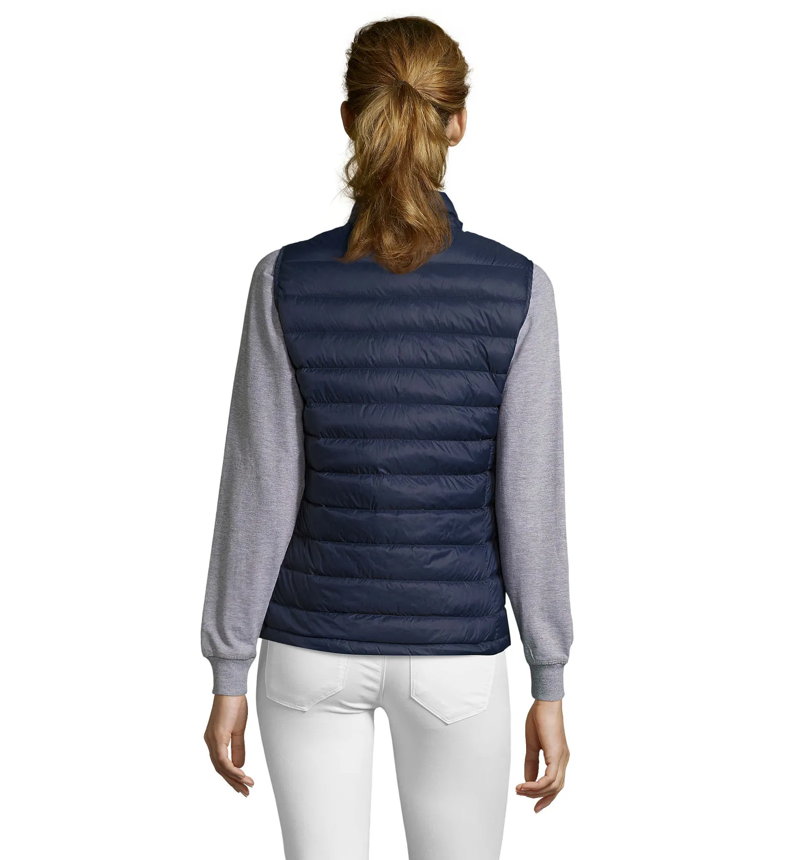 Gilet SOL'S Wilson BW Women, French navy, su modello, retro