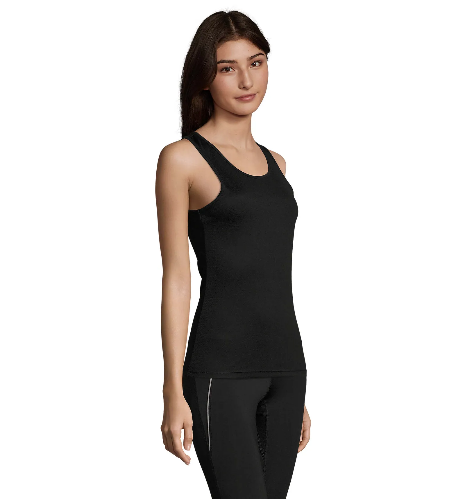 Canotta SOL'S Sporty TT Women, Black, su modello, lato