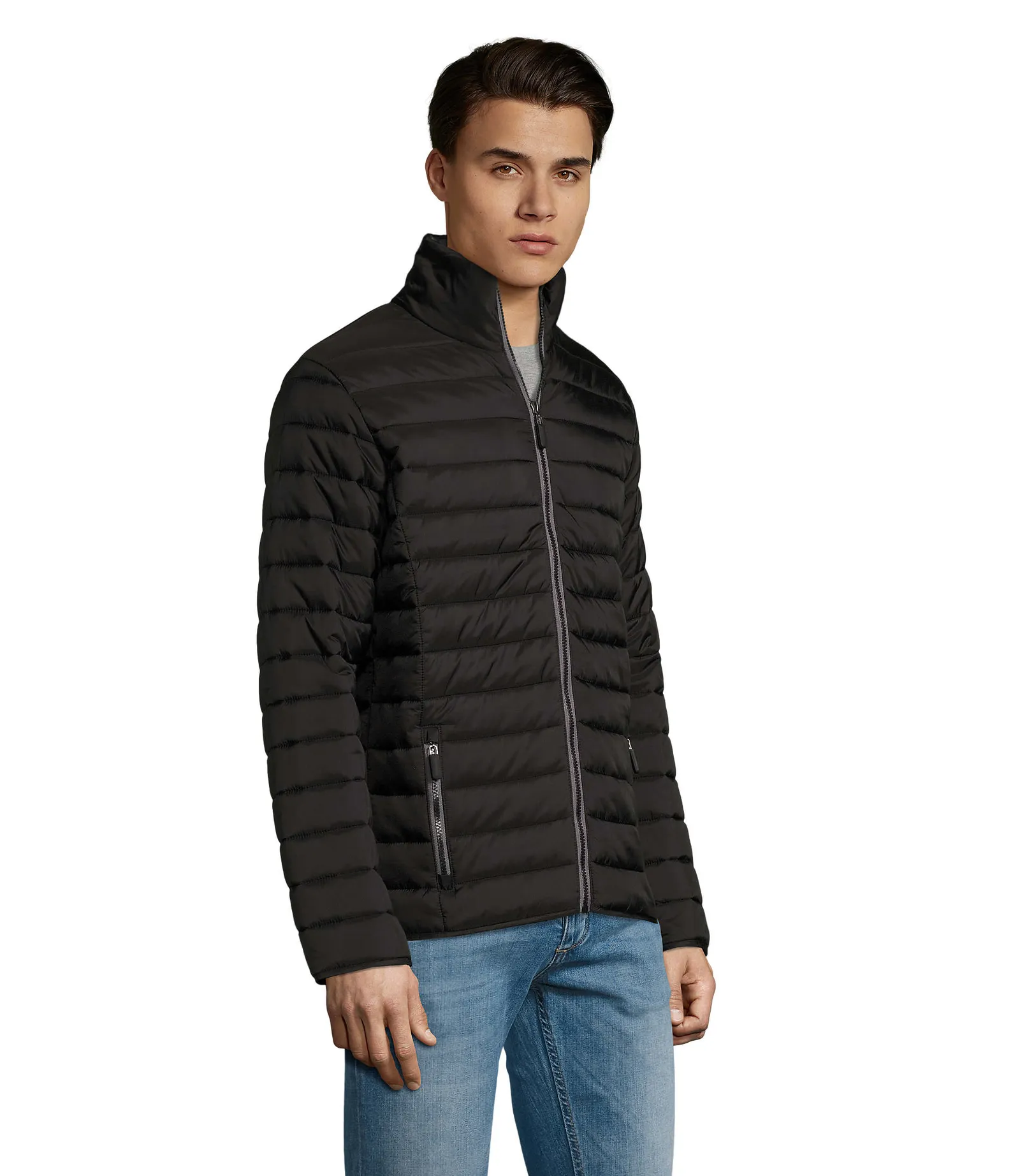 Giubbotto SOL'S Ride Men, Black, su modello, lato
