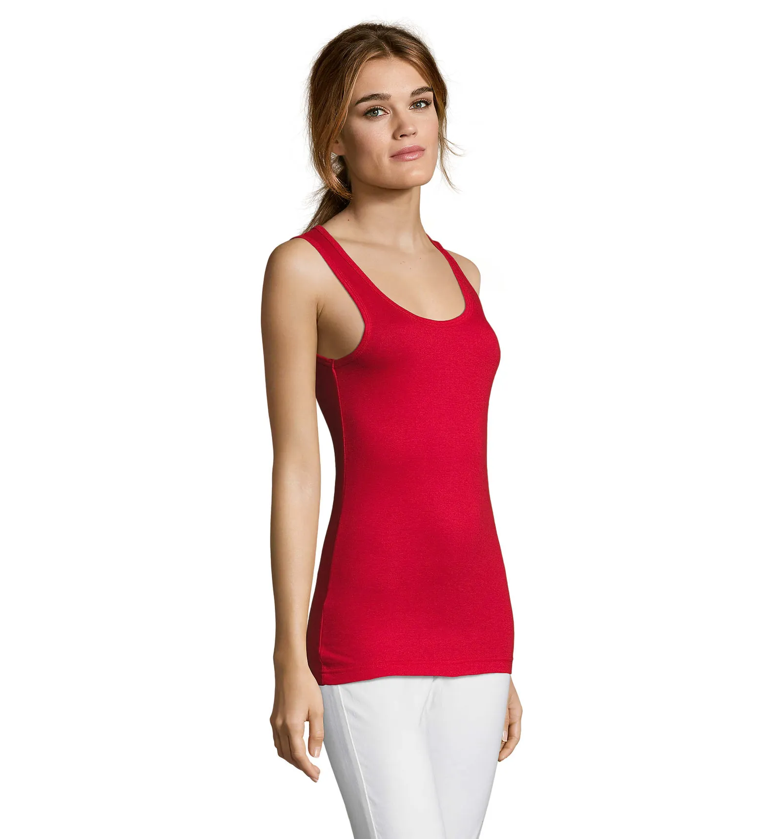 Canotta SOL'S Jane, Red, su modello, lato