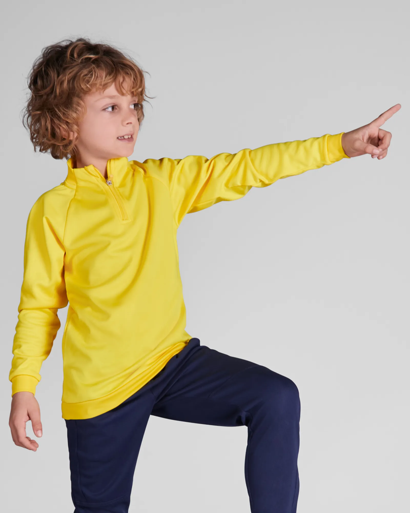 Felpa con mezza zip Roly Epiro, Giallo, dettaglio