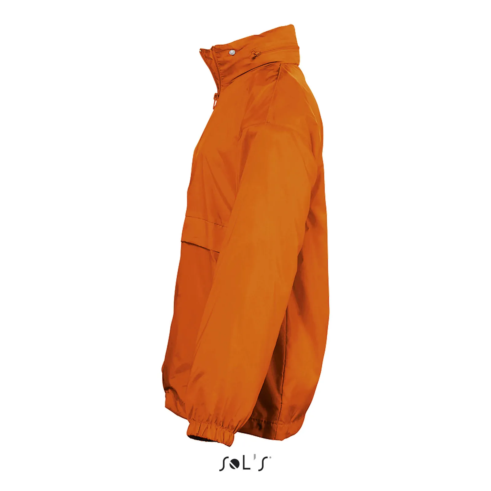 Giacca antivento SOL'S Surf Kids, Orange, su modello, lato