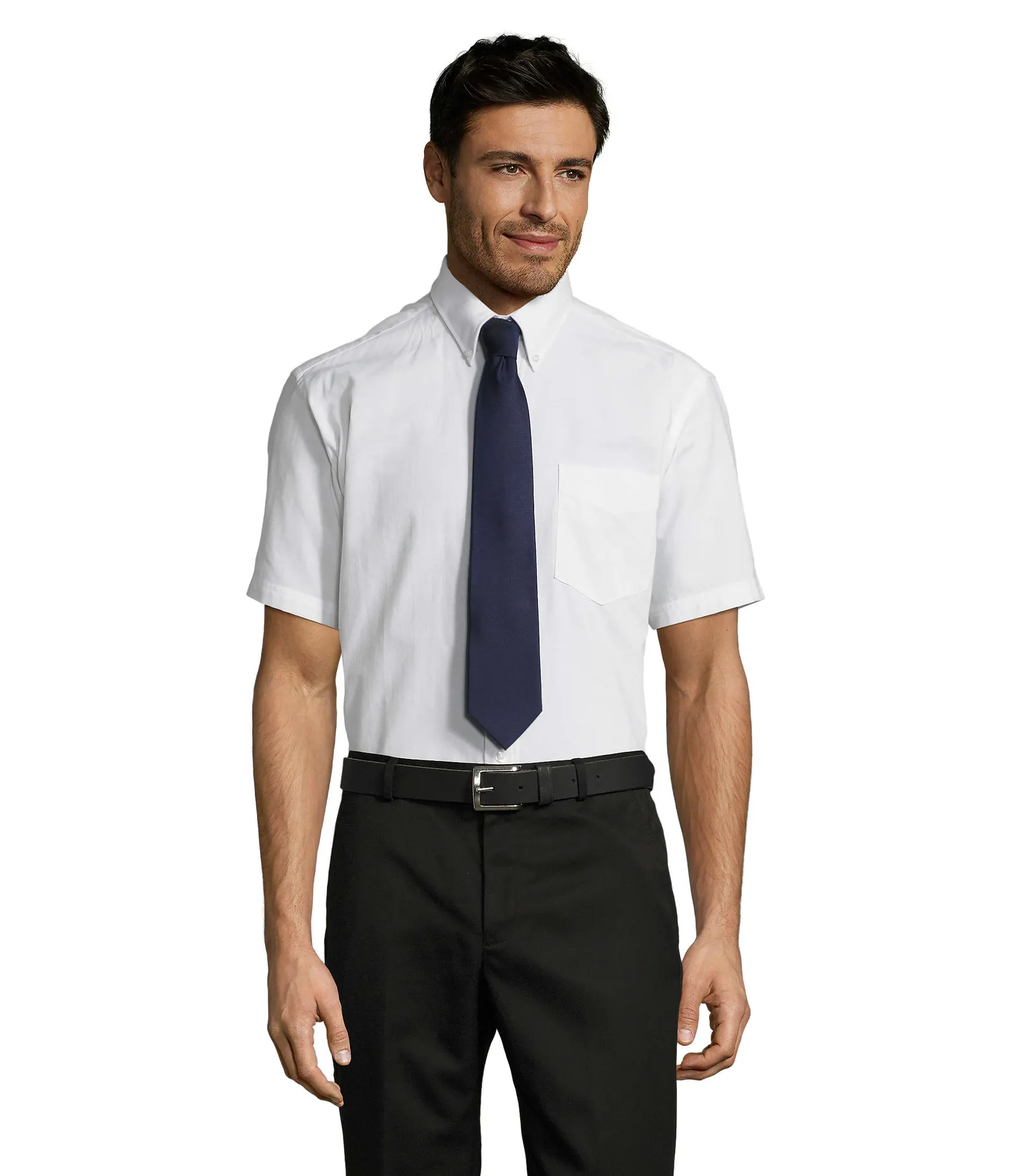 Camicia manica corta SOL'S Brisbane, White, su modello, fronte