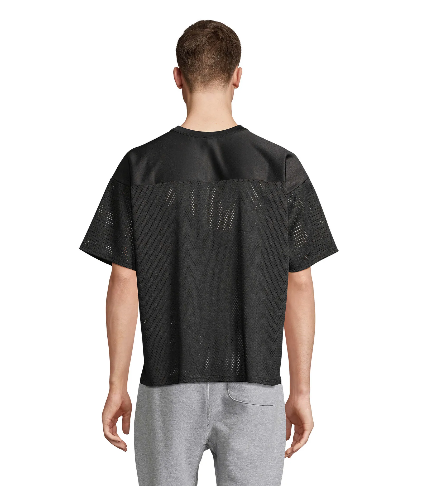 T-shirt tecnica SOL'S Nino, Black, su modello, retro
