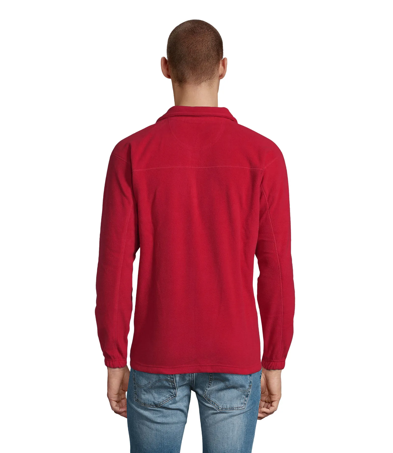 Felpa con zip SOL'S Ness, Red, su modello, retro