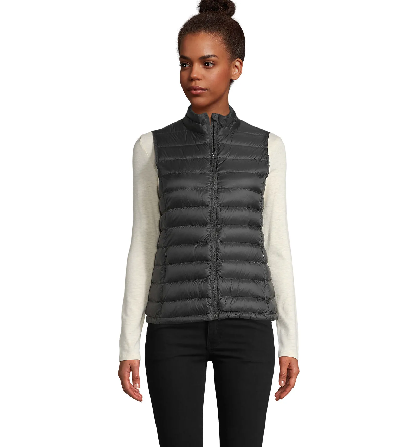 Gilet SOL'S Wilson BW Women, Black, su modello, fronte