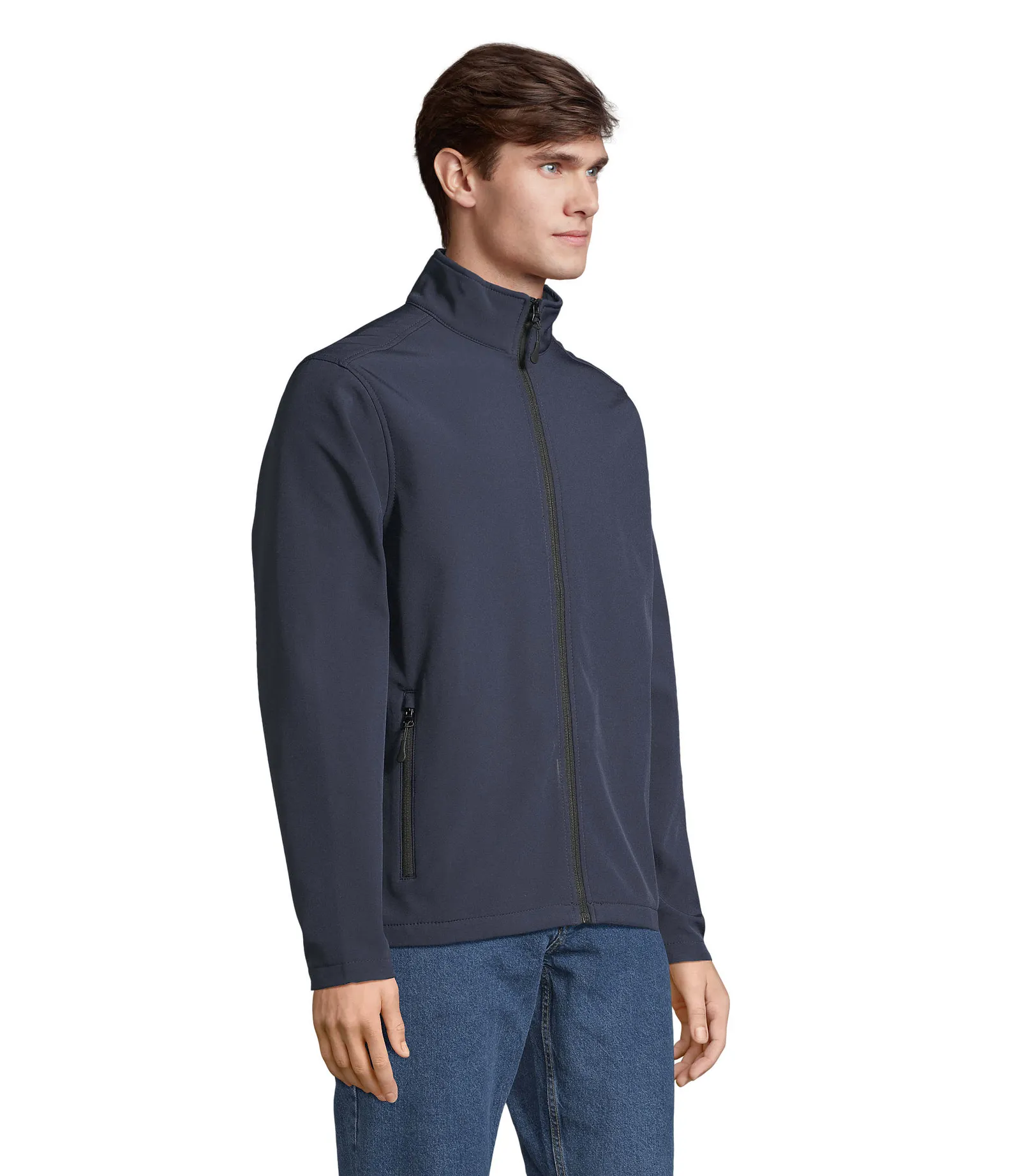 Softshell SOL'S Race Men, French navy, su modello, lato