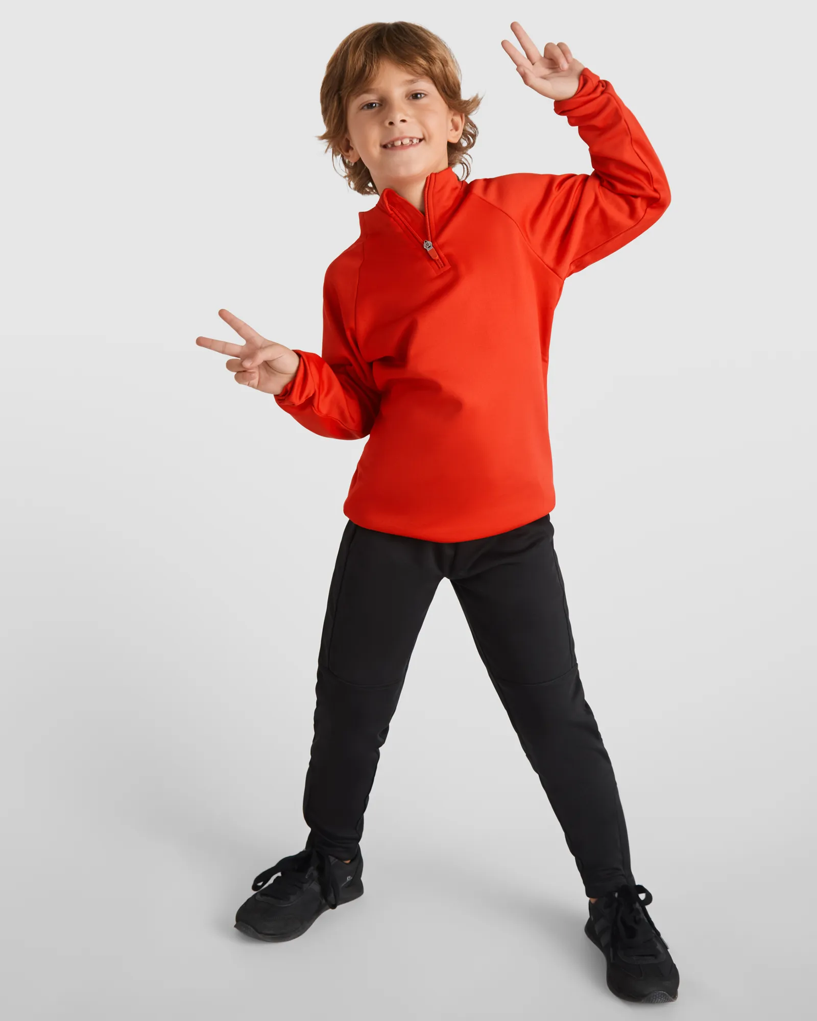 Felpa con mezza zip Roly Epiro, Rosso